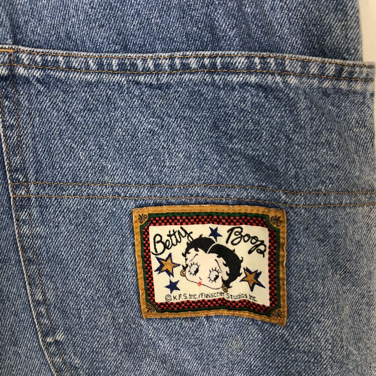 Cartoon Network 🔥Vintage Denim Overall Trousers Worker Betty Boop Big Logo Size US 36 / EU 52 - 12 Thumbnail