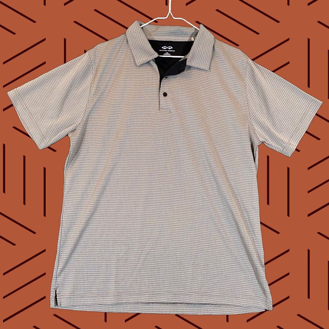 Vintage Snake Eyes Polo Men L Gray Diamond Print Golf Shirt Short Sleeve Size US L / EU 52-54 / 3 - 1 Thumbnail