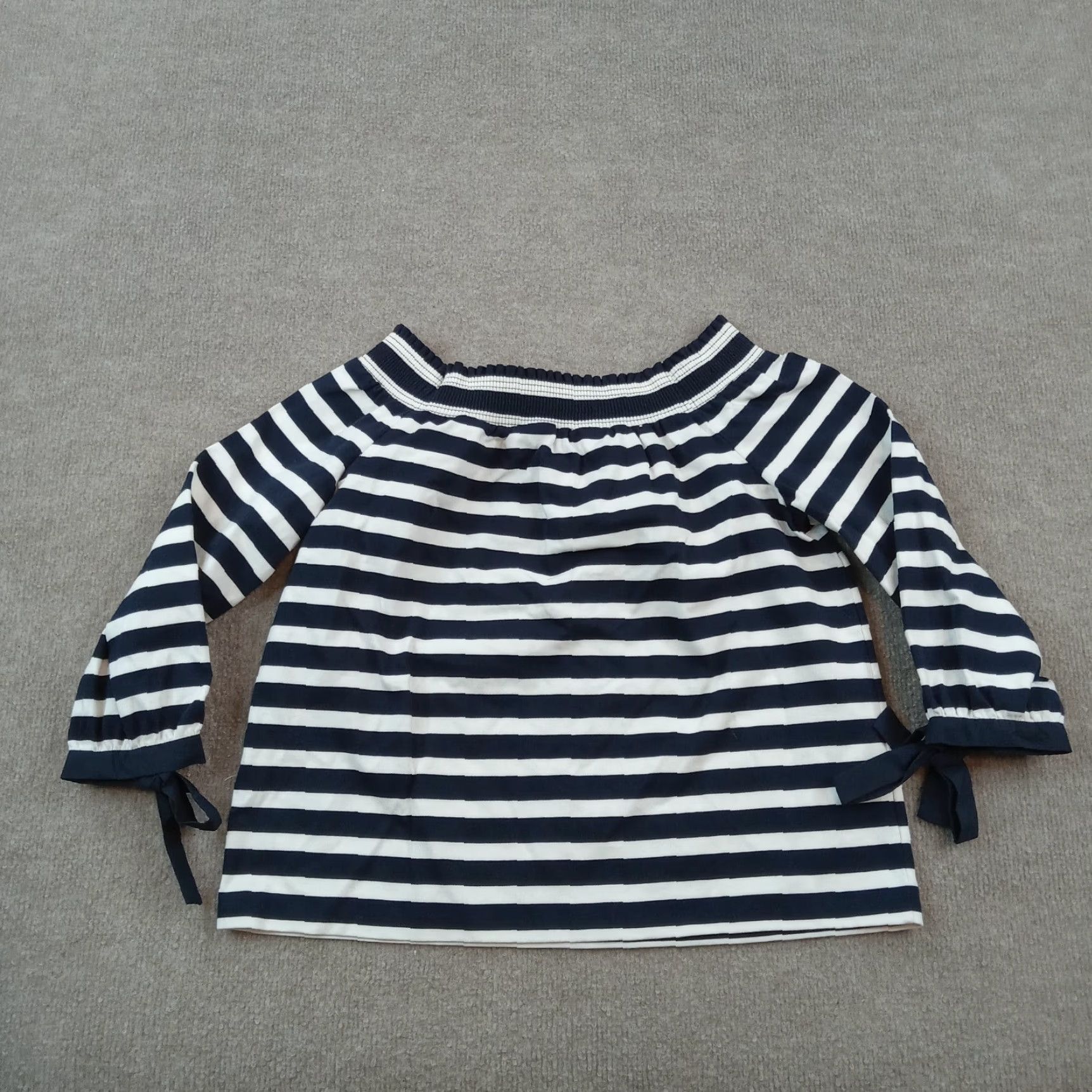 J.Crew Womens J Crew Blue White Striped Long Sleeve Top Extra Small Casual Size XS / US 0-2 / IT 36-38 - 7 Thumbnail
