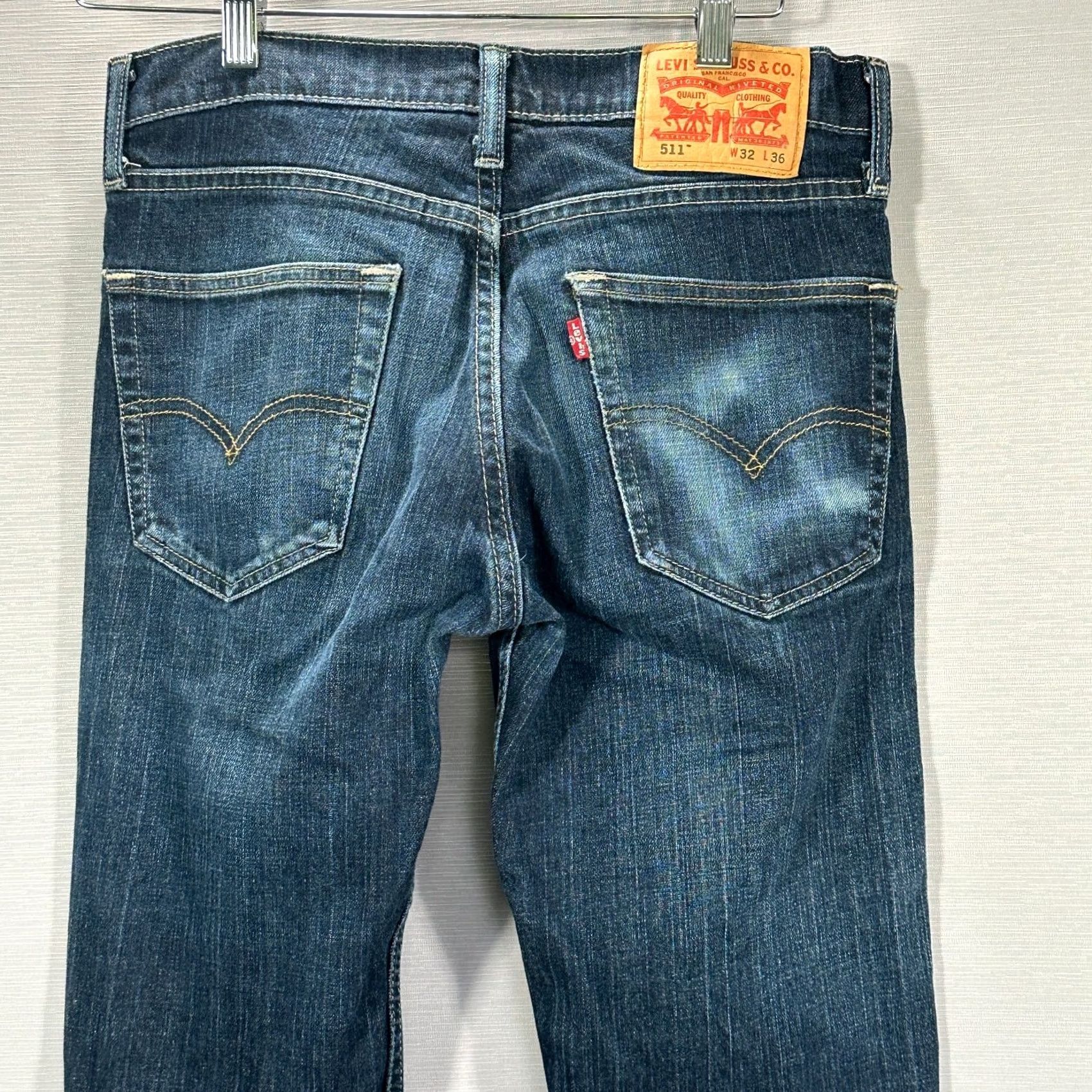 Levi's Levi's 511 Jeans Mens 32 X 35 Slim Fit Medium Wash Stretch Denim Pockets Leather Zip Pocket Size US 32 / EU 48 - 7 Thumbnail