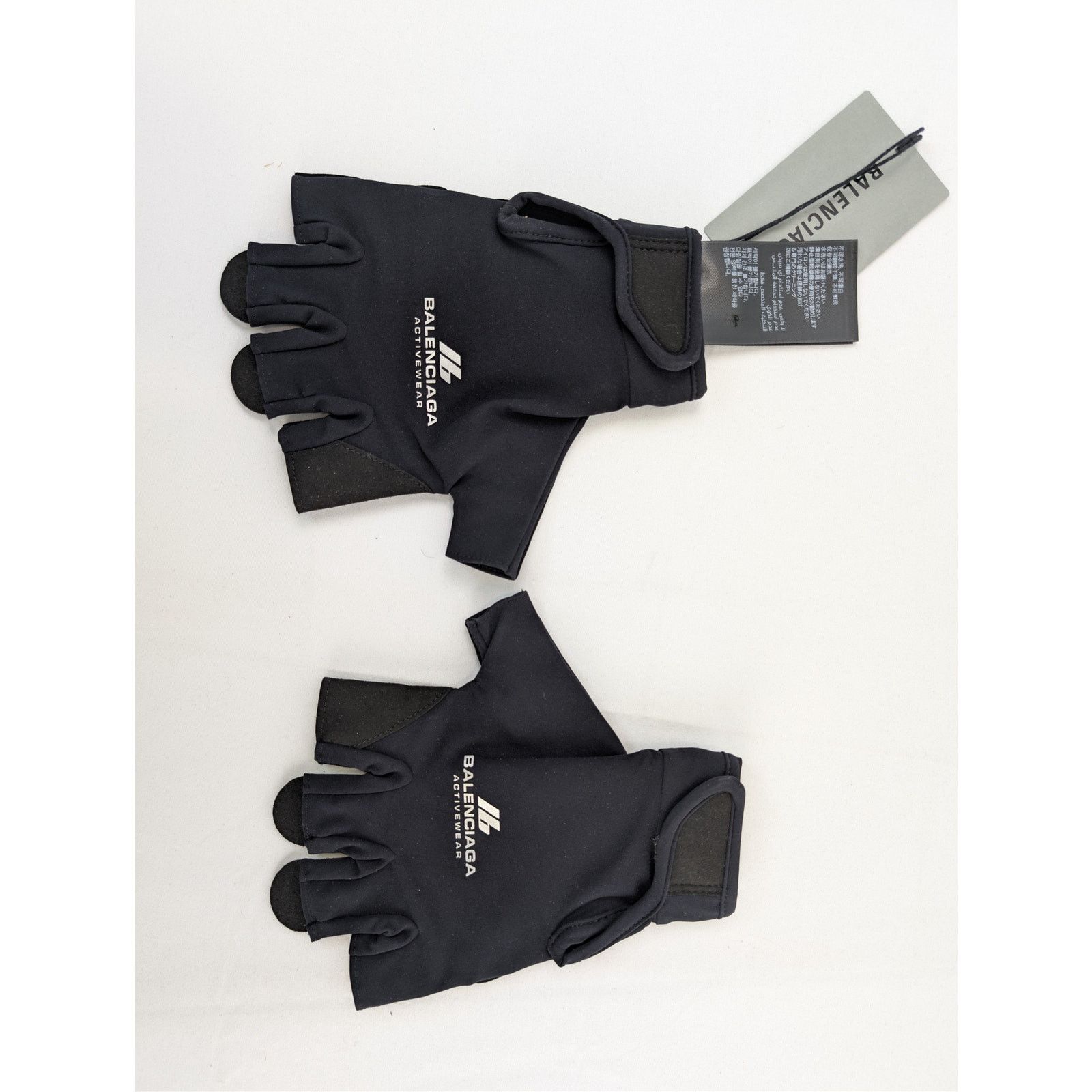 Balenciaga o1rshd1 Size: S / Activewear Open Finger Gloves in Black Size ONE SIZE - 2 Thumbnail