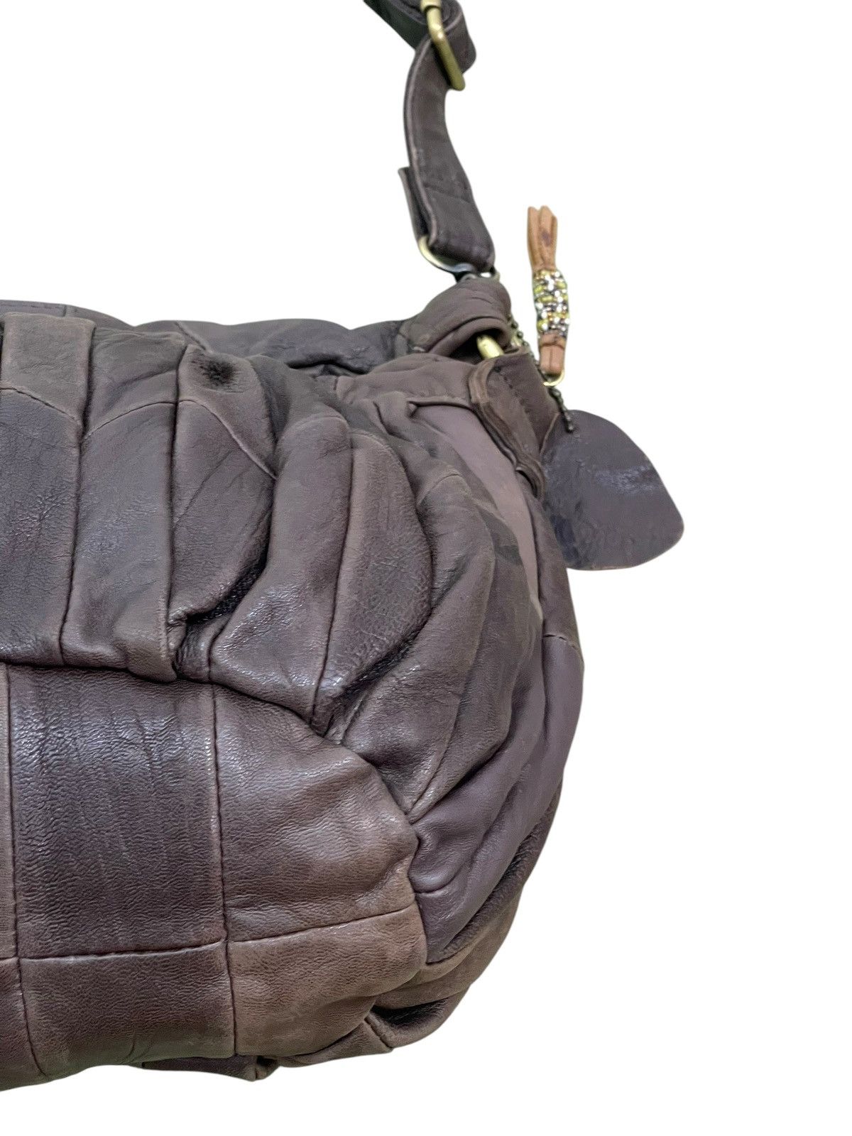 Genuine Leather Full Leather Janis Market Pleated Hand Shoulder Bag 1🟩6 Size ONE SIZE - 15 Thumbnail