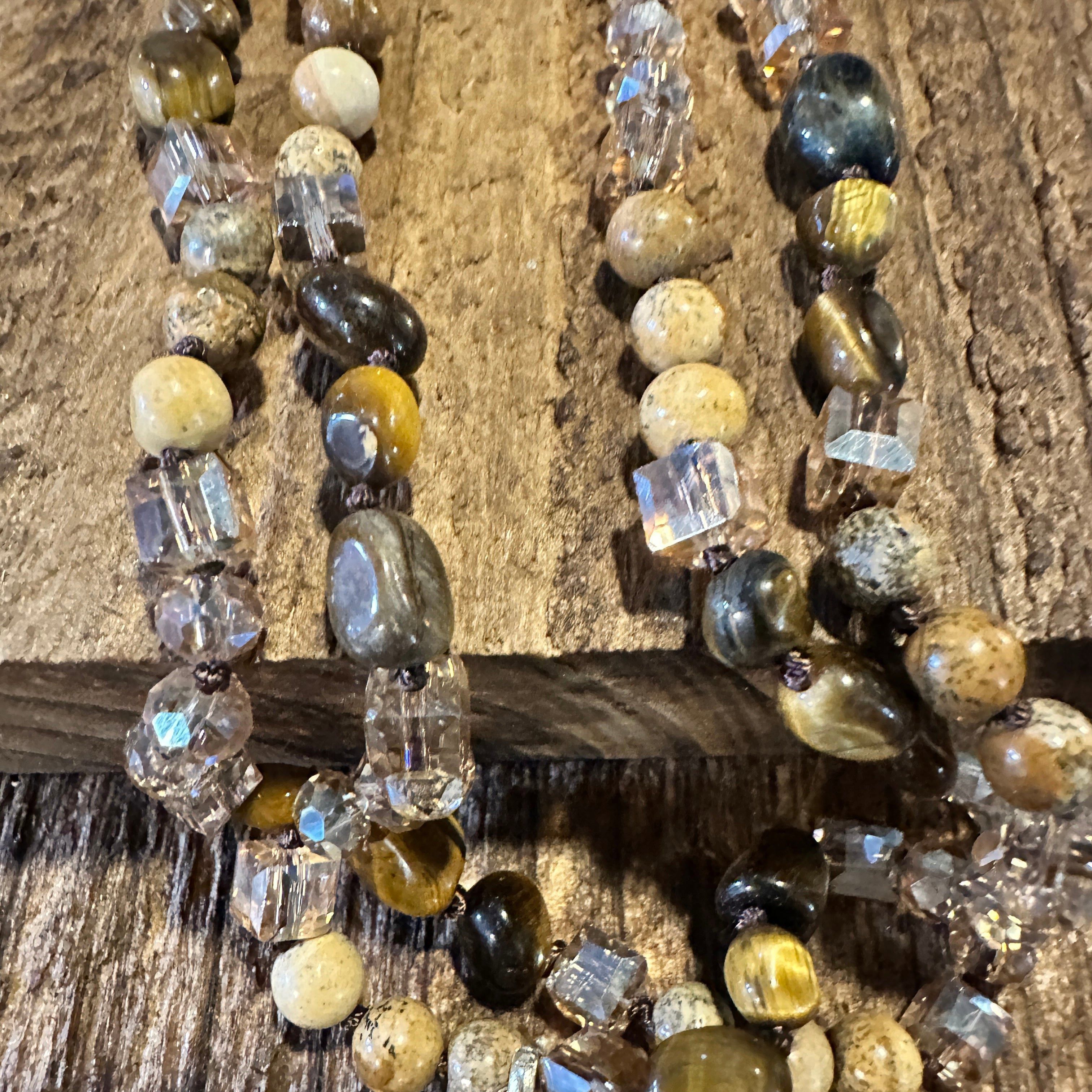 Other Bohemian Natural Stone Glass Knot Pendant Necklace | Gift Bo Size ONE SIZE - 6 Thumbnail