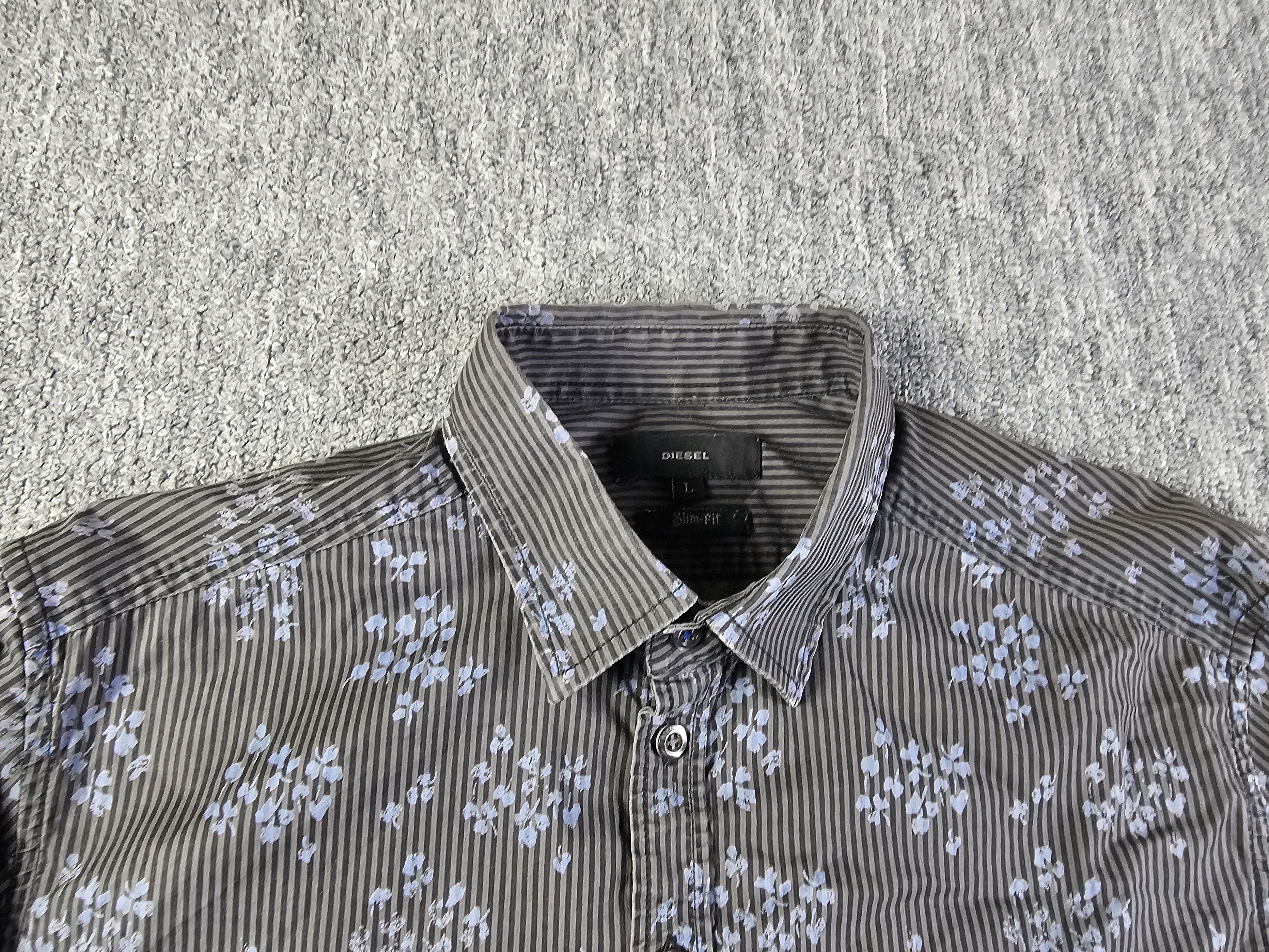 Diesel Vintage Diesel Shirt Men L Slim Fit Striped Stretch Y2K Size US L / EU 52-54 / 3 - 3 Thumbnail
