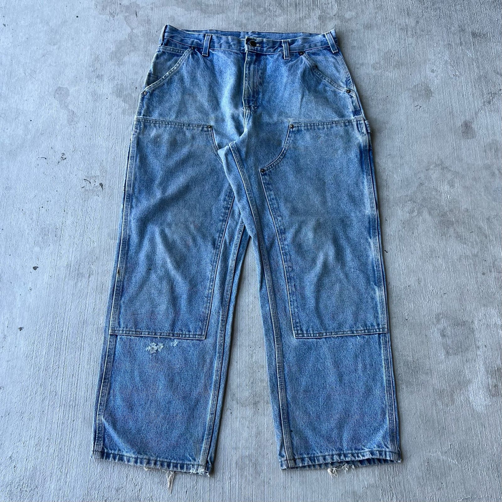 Carhartt × Vintage Carhartt denim blue jean double knee work carpenter pants Size US 34 / EU 50 - 1 Thumbnail