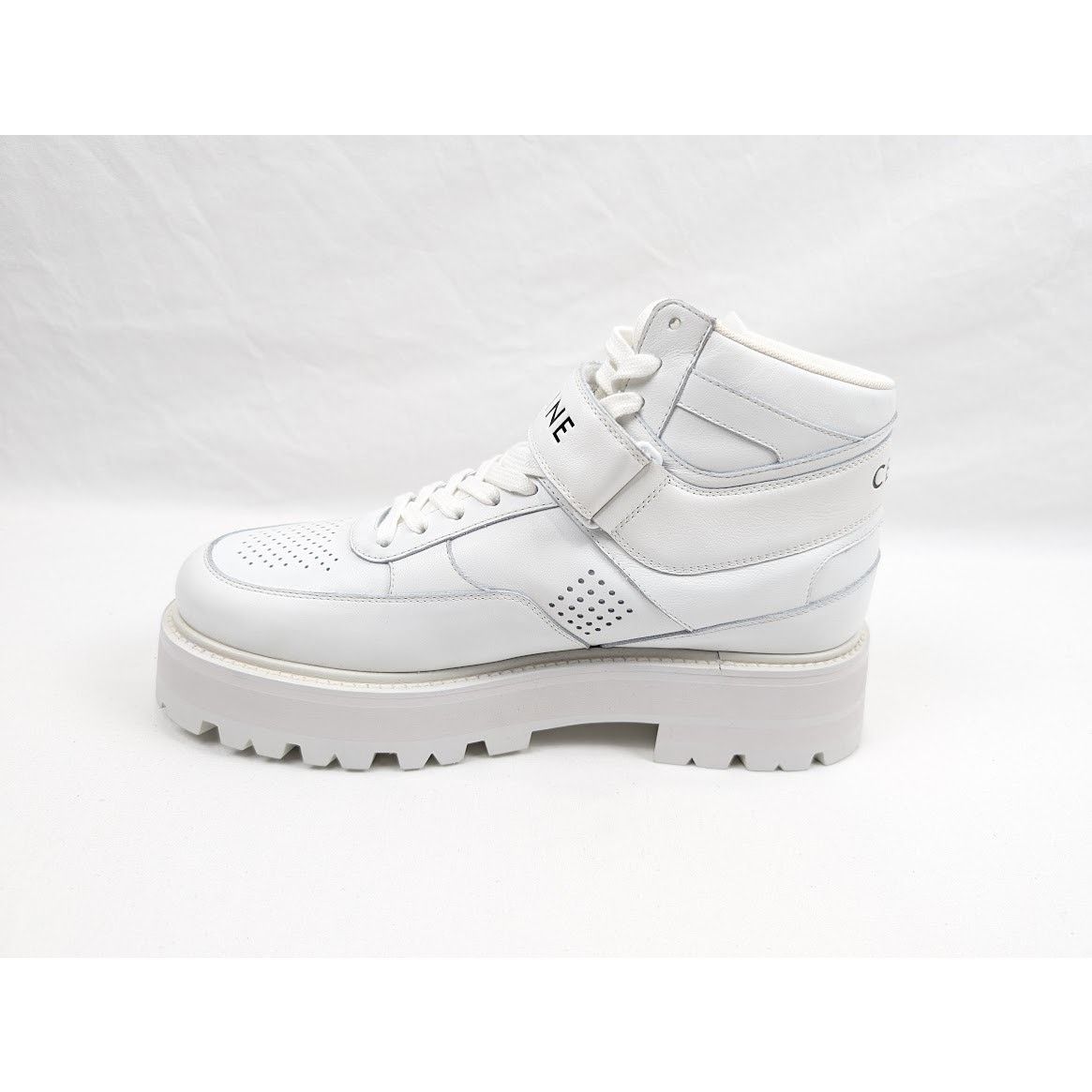 Celine o1rshd1 Calfskin High Sneaker W/ Scratch in Optic White Size US 11 / EU 44 - 9 Thumbnail