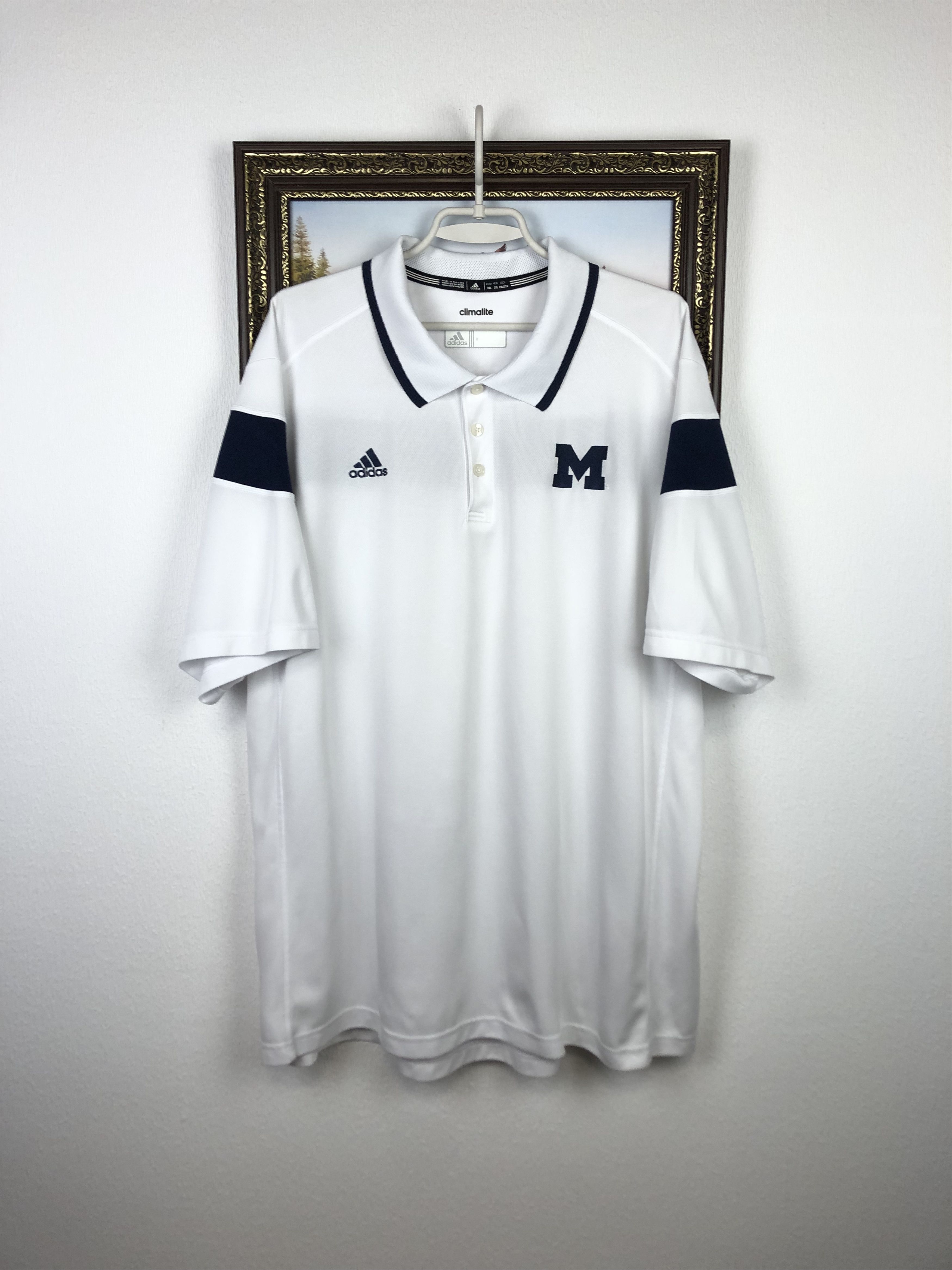 Adidas Adidas Michigan Wolverines White NCAA Shirt Climalite Jersey Size US XXL / EU 58 / 5 - 1 Thumbnail