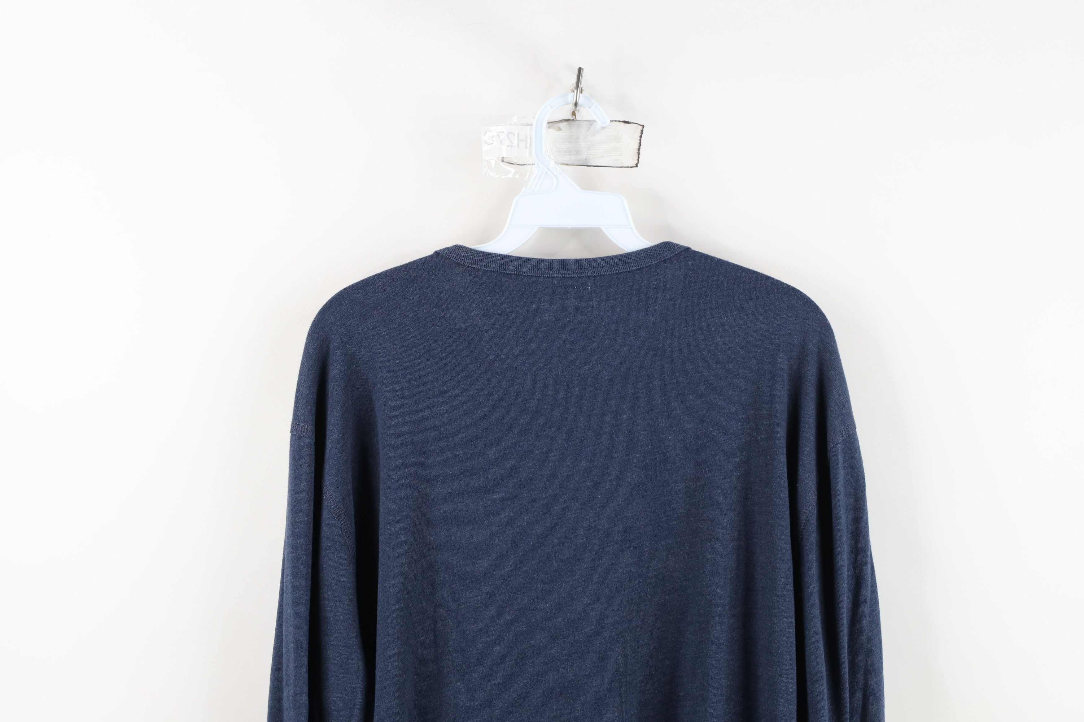 J.Crew J Crew Blank Knit Long Sleeve Henley T-Shirt Blue Cotton Size US L / EU 52-54 / 3 - 11 Thumbnail