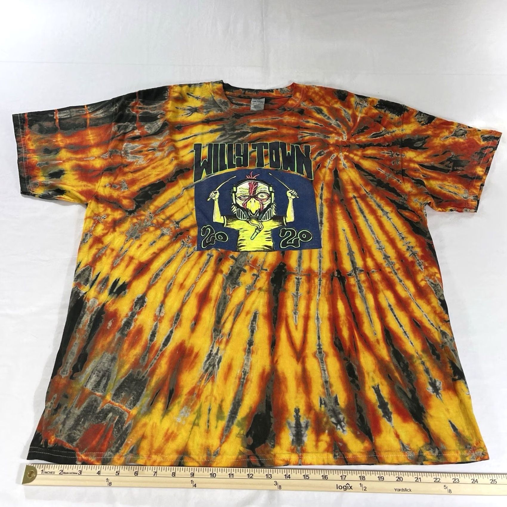 Gildan VINTAGE Gildan T-Shirt 2XL Music TYE DIE Tie Dye Graphic Tee Shirt Unisex Adults 2020s Boys Womens Mens N/A Size US XXL / EU 58 / 5 - 6 Thumbnail