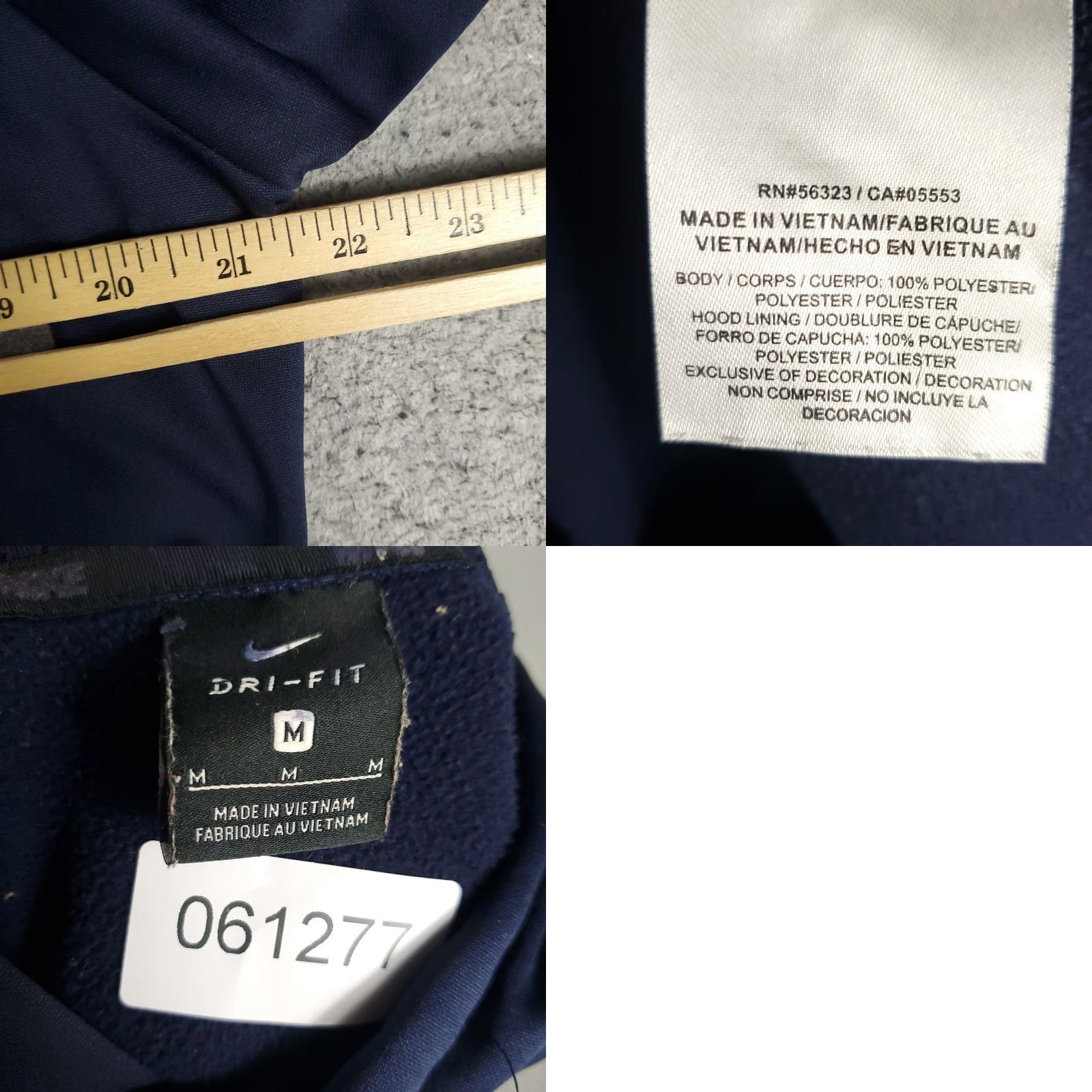 Nike Nike Hoodie Mens Size M Navy Blue Dri Fit Pullover Sweatshirt Sweat Shirt Mock Neck Long Sleeve Logo Regular Fabric Fleece Cotton Polyester Size US M / EU 48-50 / 2 - 8 Thumbnail