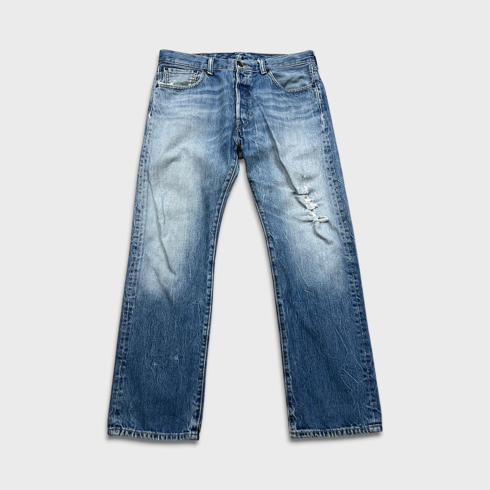 Levi's Levi's 501 Jeans 34x30 Original Fit Straight Distress Denim Size US 34 / EU 50 - 1 Thumbnail