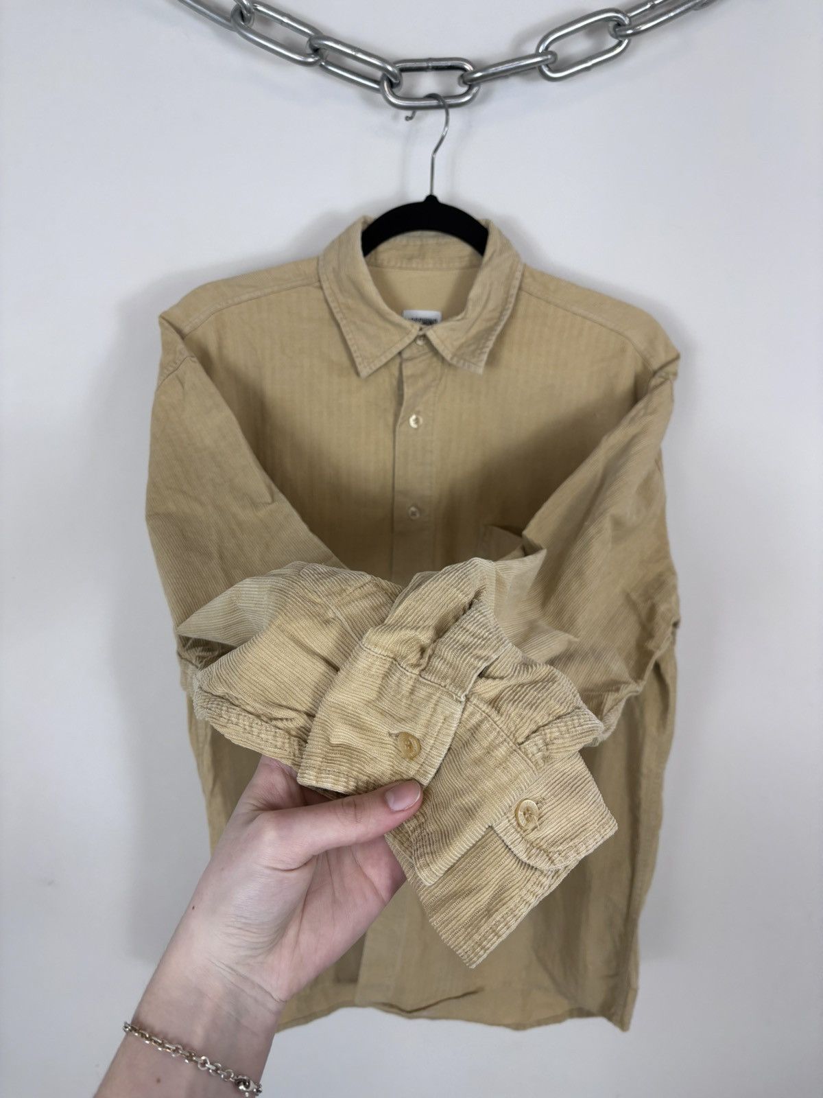 Moschino Vintage 1990s Moschino Jeans Corduroy Long Sleeve Shirt Size US M / EU 48-50 / 2 - 10 Thumbnail