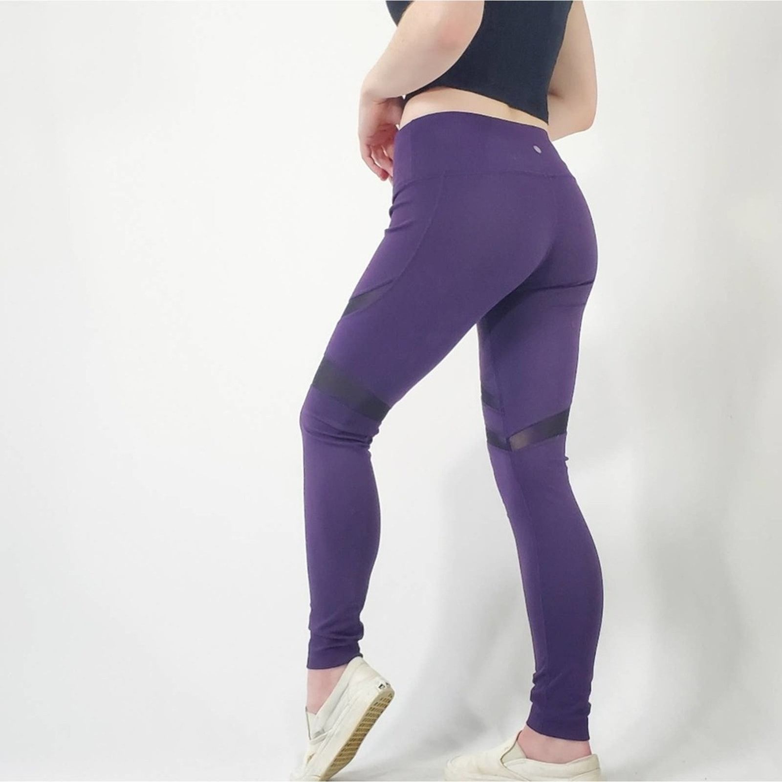 Designer Purple Yogalicious Legging Tights Yoga Pants - S Size 26" / US 2 / IT 38 - 5 Thumbnail