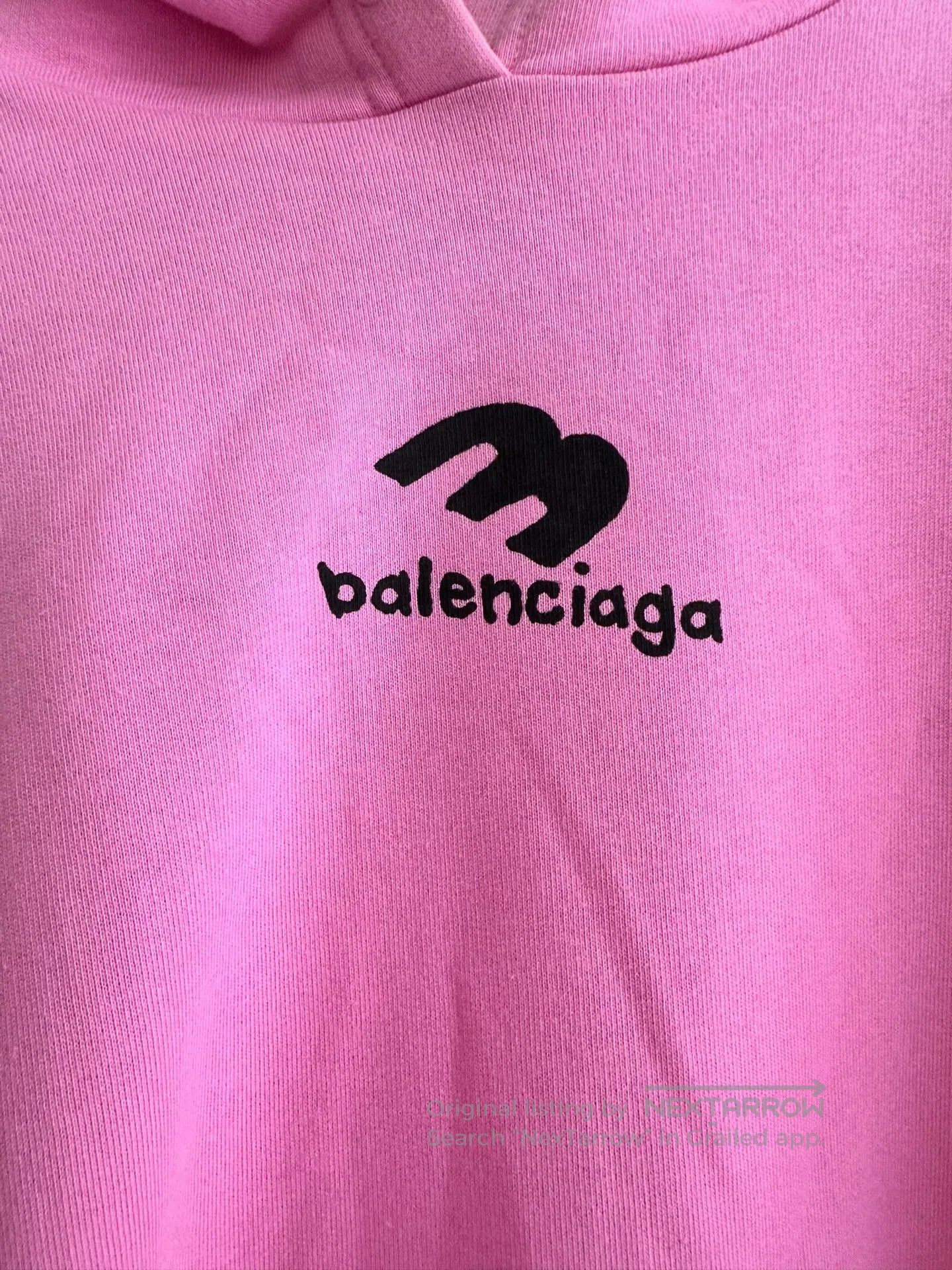 Balenciaga Balenciaga Pink Logo Hoodie. Size L / US 10 / IT 46 - 2 Thumbnail