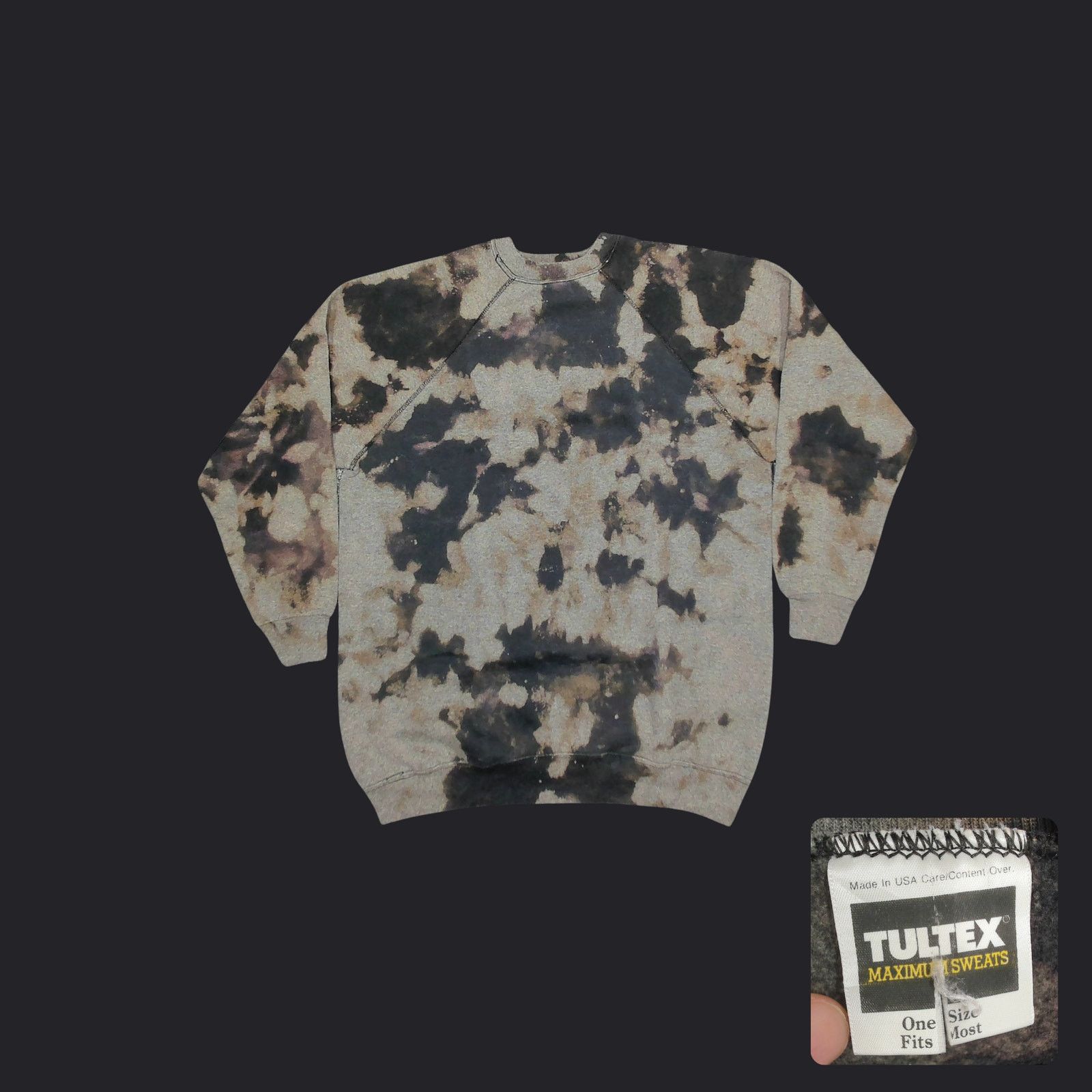 Tultex Vintage 90s Tultex Custom Reverse Bleach Sweatshirt Size XL / US 12-14 / IT 48-50 - 1 Thumbnail