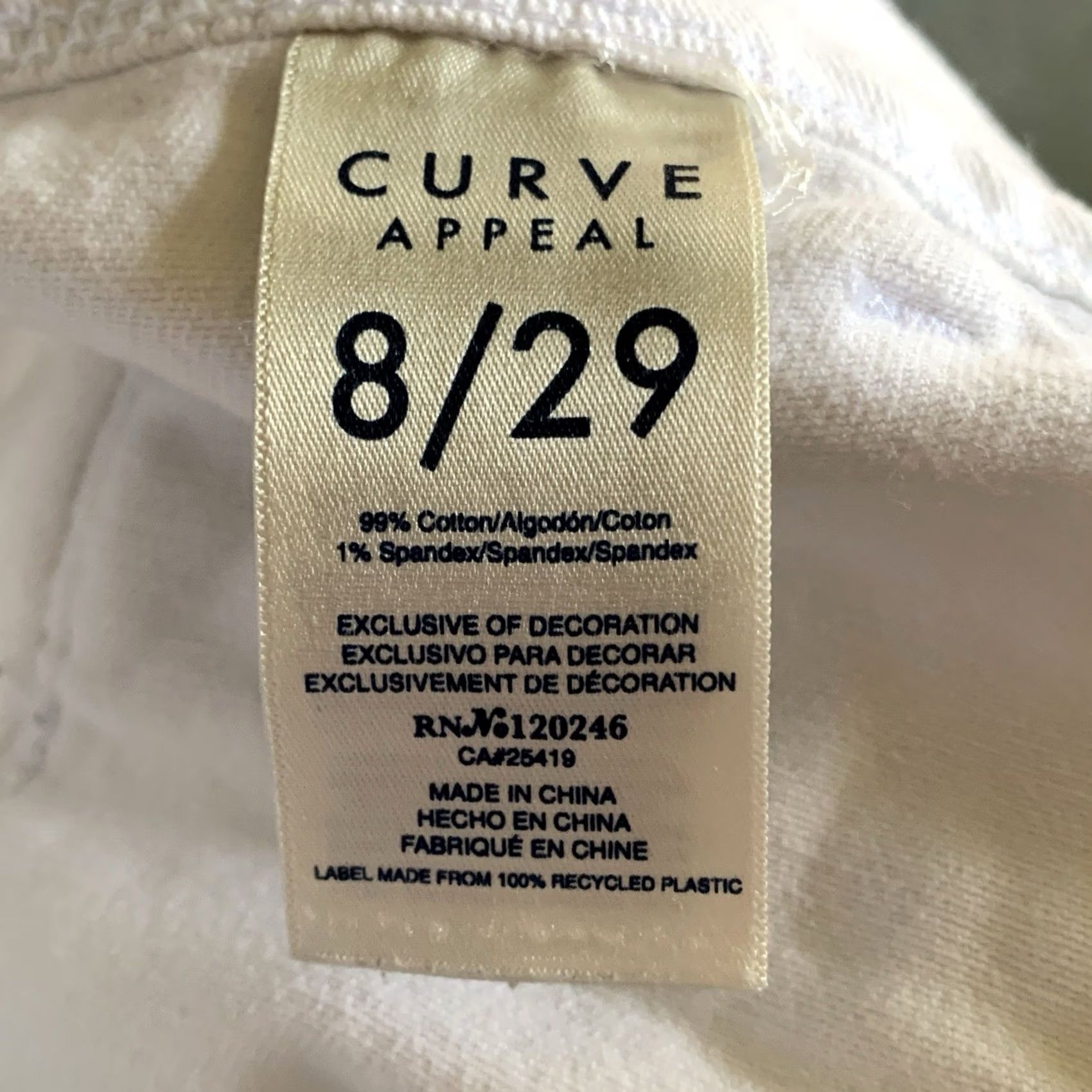 Vintage Curve Appeal Jeans Womens 8 White High Rise Wide Leg Crop Y2K Minimalist Size 30" / US 8 / IT 44 - 6 Thumbnail