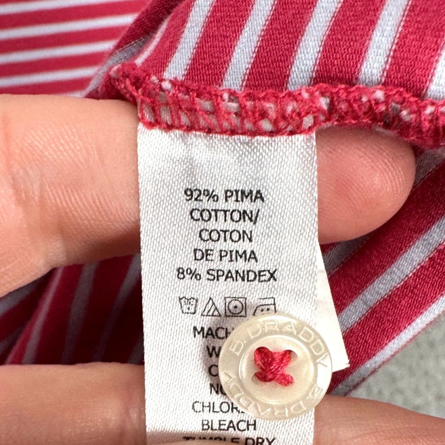 Vintage VINTAGE B. Draddy Mens Golf Polo Shirt Red Gray Stripe Short Sleeve Rugby Stretch Size US L / EU 52-54 / 3 - 6 Thumbnail