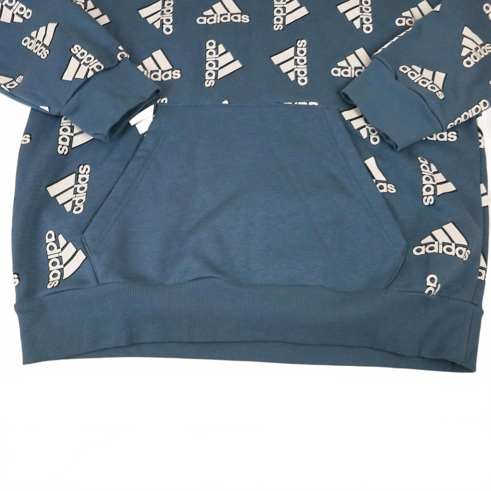 Adidas Men's Medium adidas Blue All-Over Logo Print Hoodie NWT Size US M / EU 48-50 / 2 - 5 Thumbnail