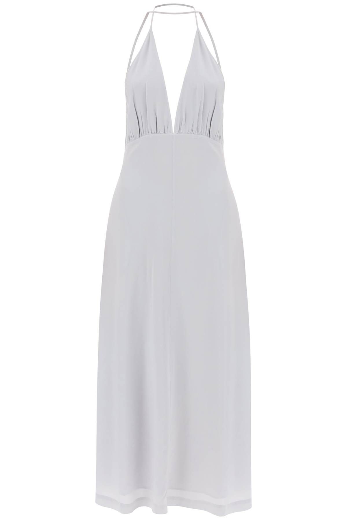 image of Toteme Silk Dress With Double Halter Neckline in Glacier, Women's (Size Medium)