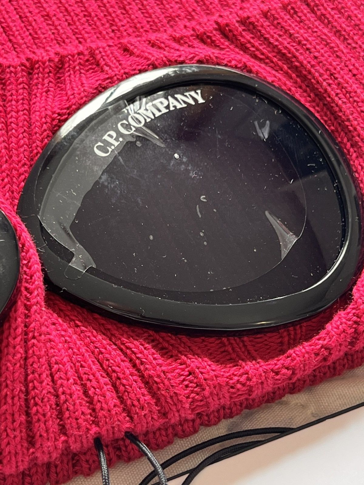 C.P. Company C.P. Company COTTON GOGGLE BEANIE glass hat cap magenta red Size ONE SIZE - 3 Thumbnail