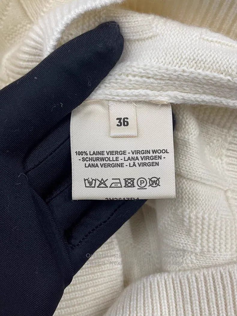 Hermes Hermes White H Pattern Knit Sweater with Twisted Texture Size XS / US 0-2 / IT 36-38 - 5 Thumbnail