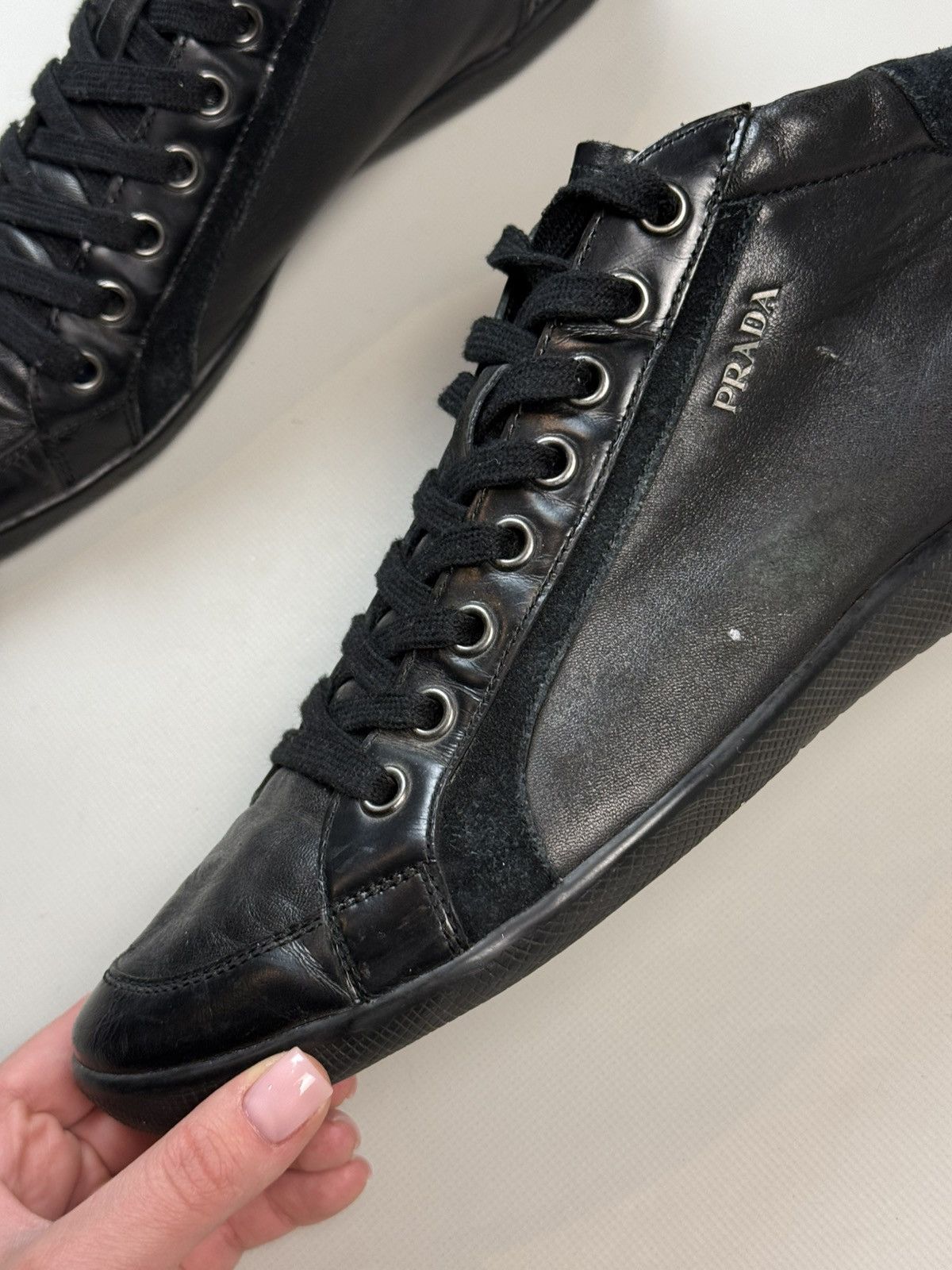 Prada Prada Men’s Leather Casual Mid Lace Up Sneakers Shoes Size US 10 / EU 43 - 13 Thumbnail
