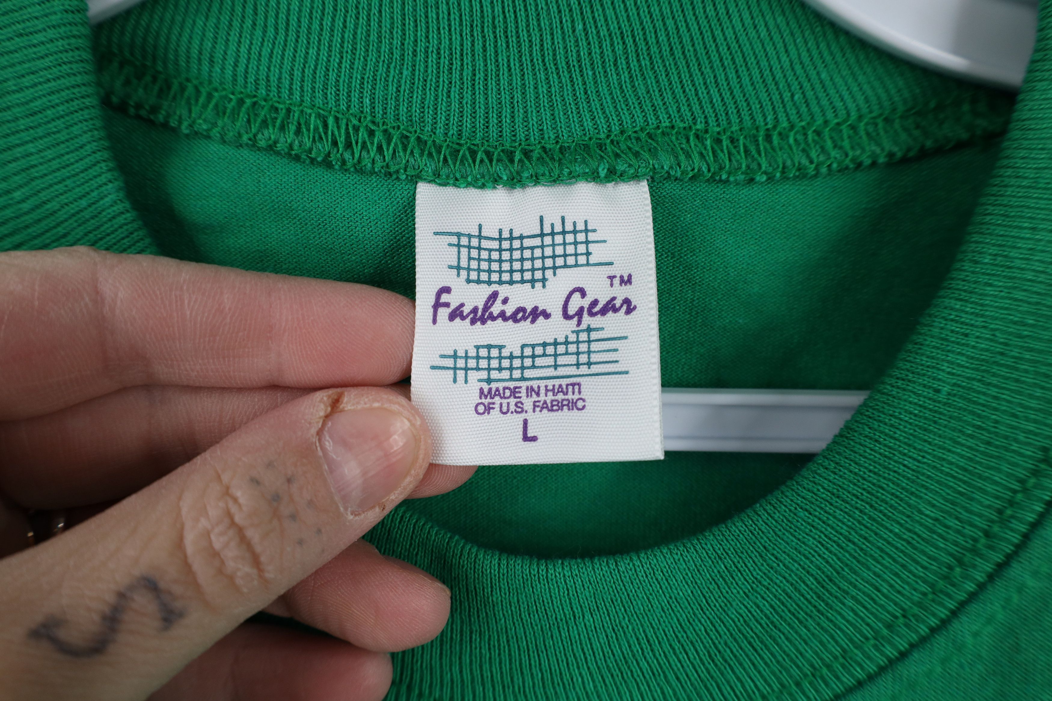 Vintage Deadstock Vintage 90s Streetwear Short Sleeve T-Shirt Green Size US L / EU 52-54 / 3 - 4 Thumbnail