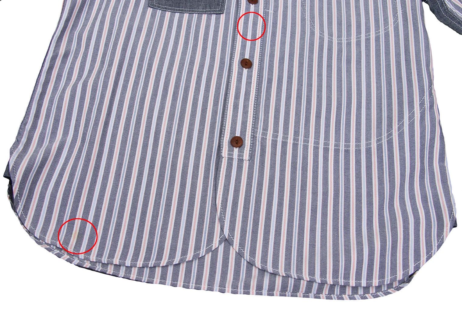 Junya Watanabe Patch Design Raglan Sleeve Stripe Shirt in Gray and White Size US XS / EU 42 / 0 - 10 Thumbnail