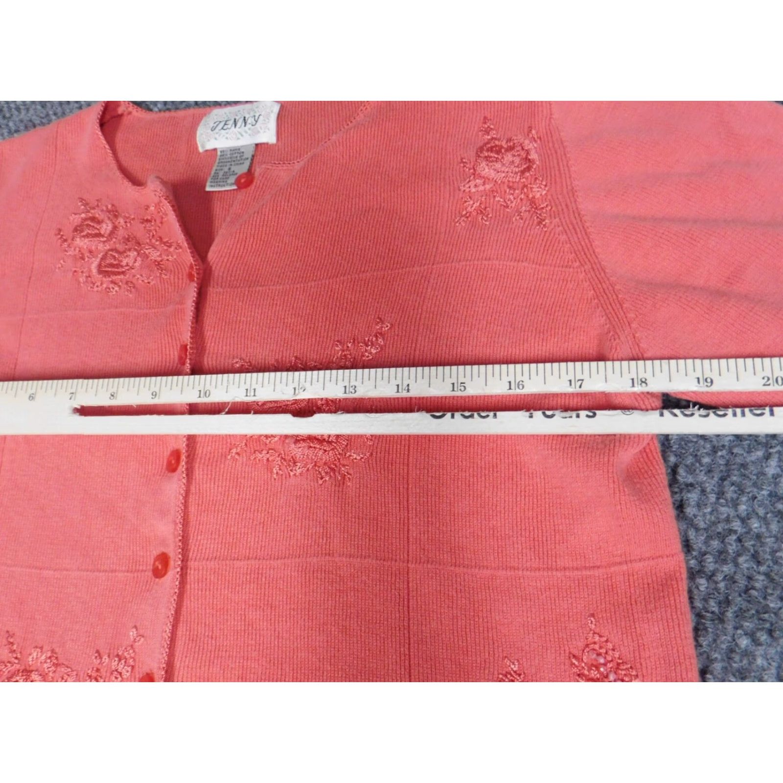 Vintage Jenny Womens Sweater Small Pink pullover stretch Crew Neck Short Sleeve Bell Sleeve Knit Zip Regular Size S Cotton Ramie Size S / US 4 / IT 40 - 6 Thumbnail
