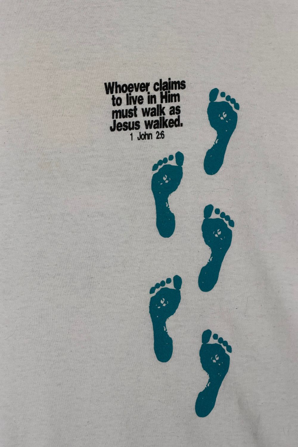 Delta late 80s “Walk The Walk” Christian Message Tee Single Stitch Size US L / EU 52-54 / 3 - 6 Thumbnail