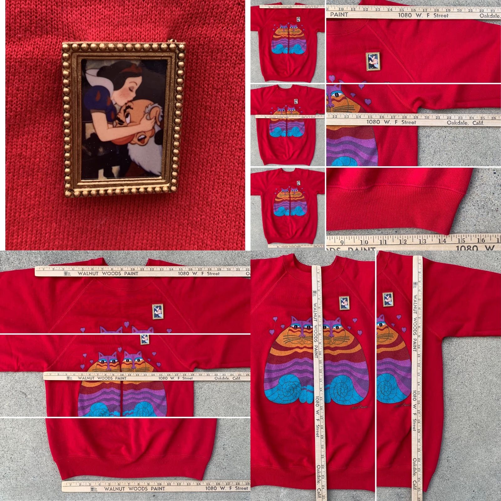 Vintage VINTAGE Laurel Burch cat Raglan Sweatshirt M Pullover Unisex Adults Red 50% Cotton 50% Acrylic 80s 90s Cats Animals Snow White Grumpy Disney Pin Size M / US 6-8 / IT 42-44 - 8 Thumbnail