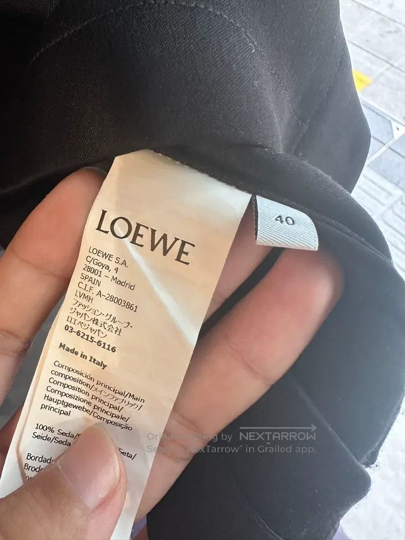 Loewe Loewe Black silk shirt with large logo Size XS / US 0-2 / IT 36-38 - 3 Thumbnail
