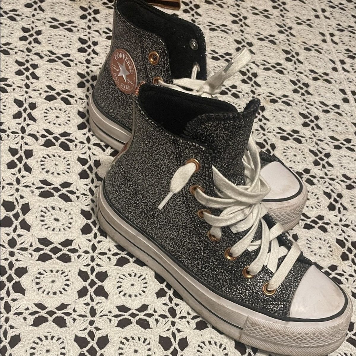 Converse Converse black and gold high tops Size US 5.5 / IT 35.5 - 1 Thumbnail