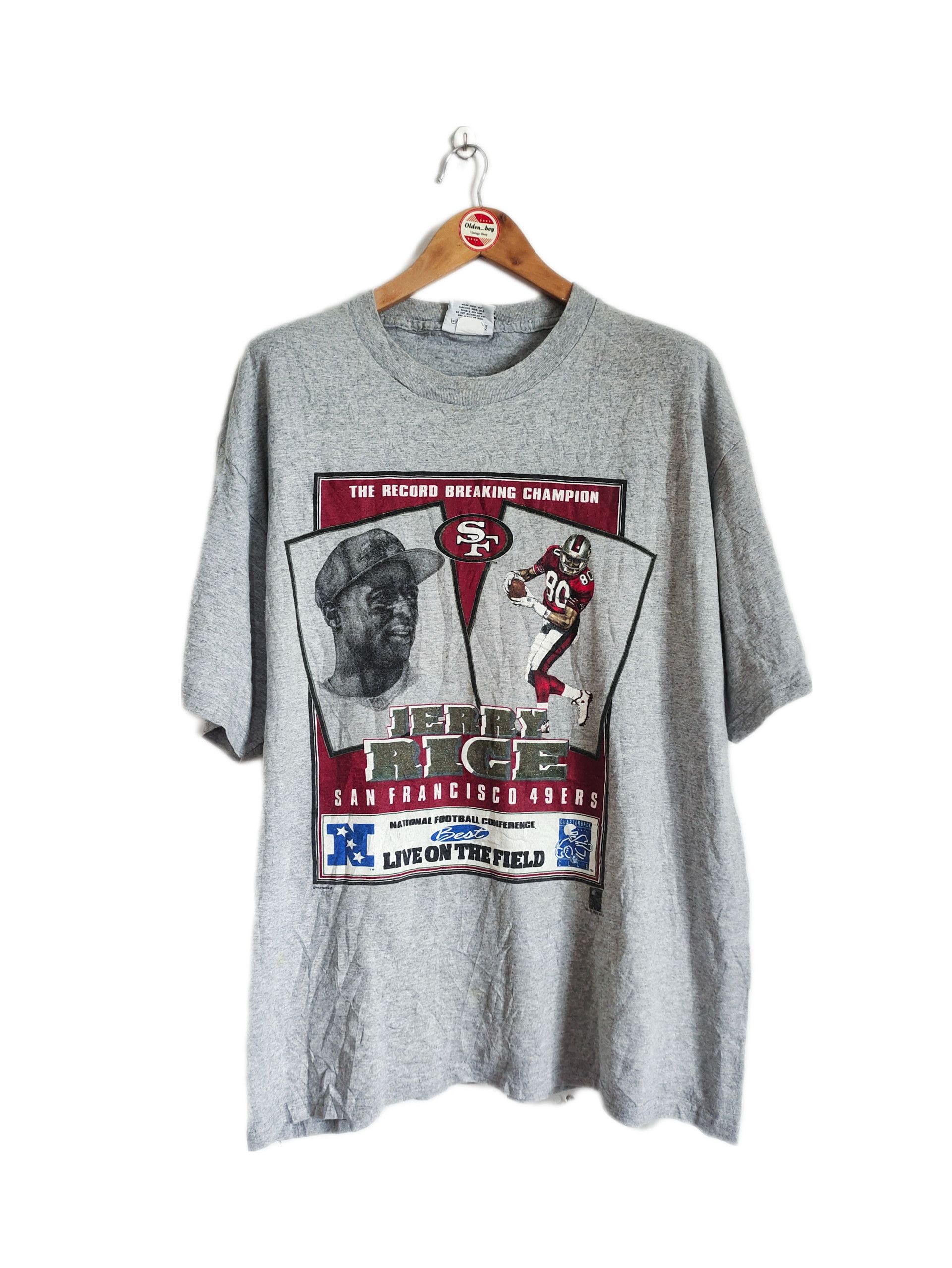 NFL × Nutmeg × Vintage Vintage Jerry Rice Player 90s T-shirt NFL Nutmeg Size US XL / EU 56 / 4 - 1 Thumbnail