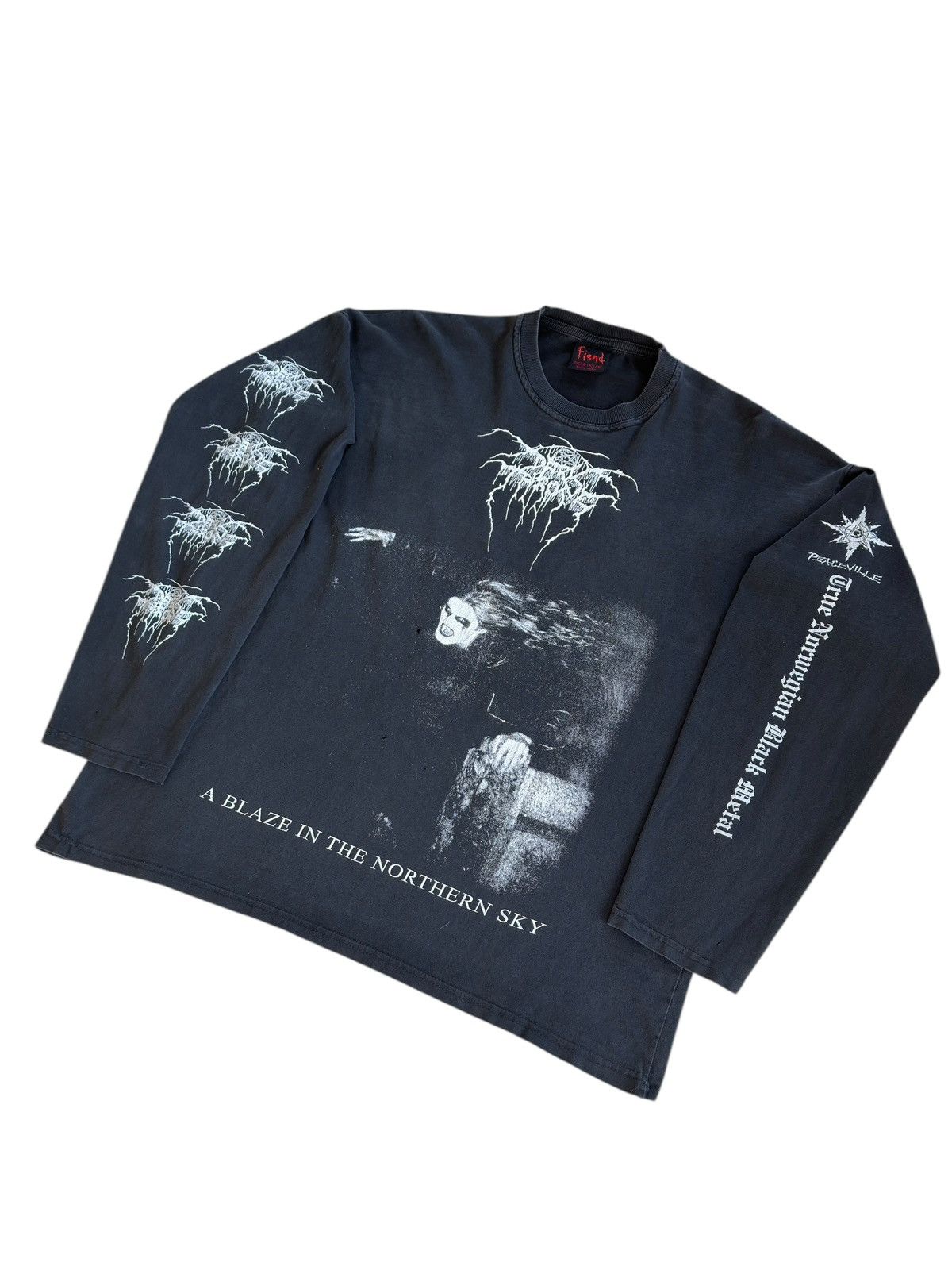 Band Tees RARE Vintage 1998 DARKTHRONE Blaze In The Northern Sky Shirt Size US XL / EU 56 / 4 - 3 Thumbnail