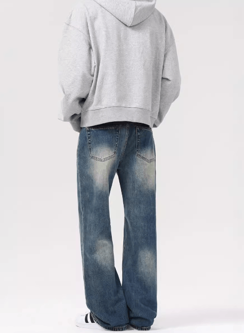 Japanese Brand × Jean Retro washed distressed straight loose bootcut baggy jeans Size US 34 / EU 50 - 4 Thumbnail