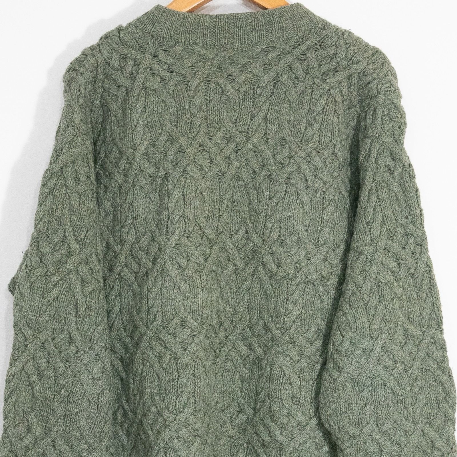 Vintage Vinatge Cable Knit Wool Sweater Mens XL - Crewneck Fisherman Size US XL / EU 56 / 4 - 6 Thumbnail