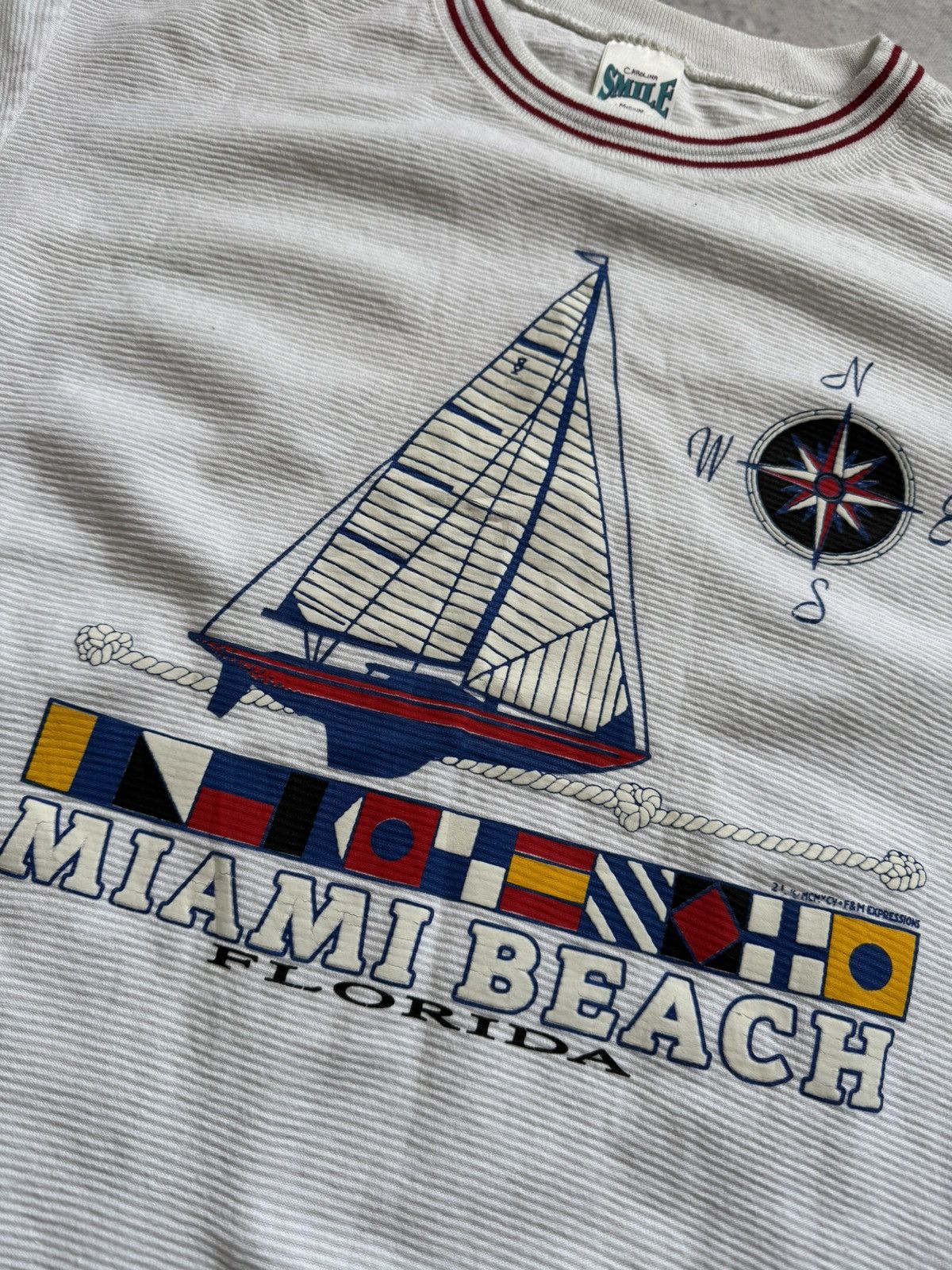Vintage Smile Carolina Miami Beach Florida tee 90s Size US M / EU 48-50 / 2 - 2 Thumbnail