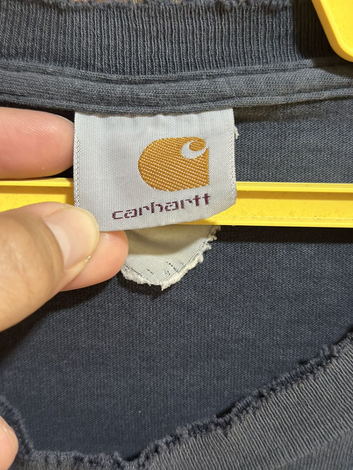 Carhartt Thrashed Vintage Carhartt Long Sleeve Distress Tee Size US XL / EU 56 / 4 - 4 Thumbnail