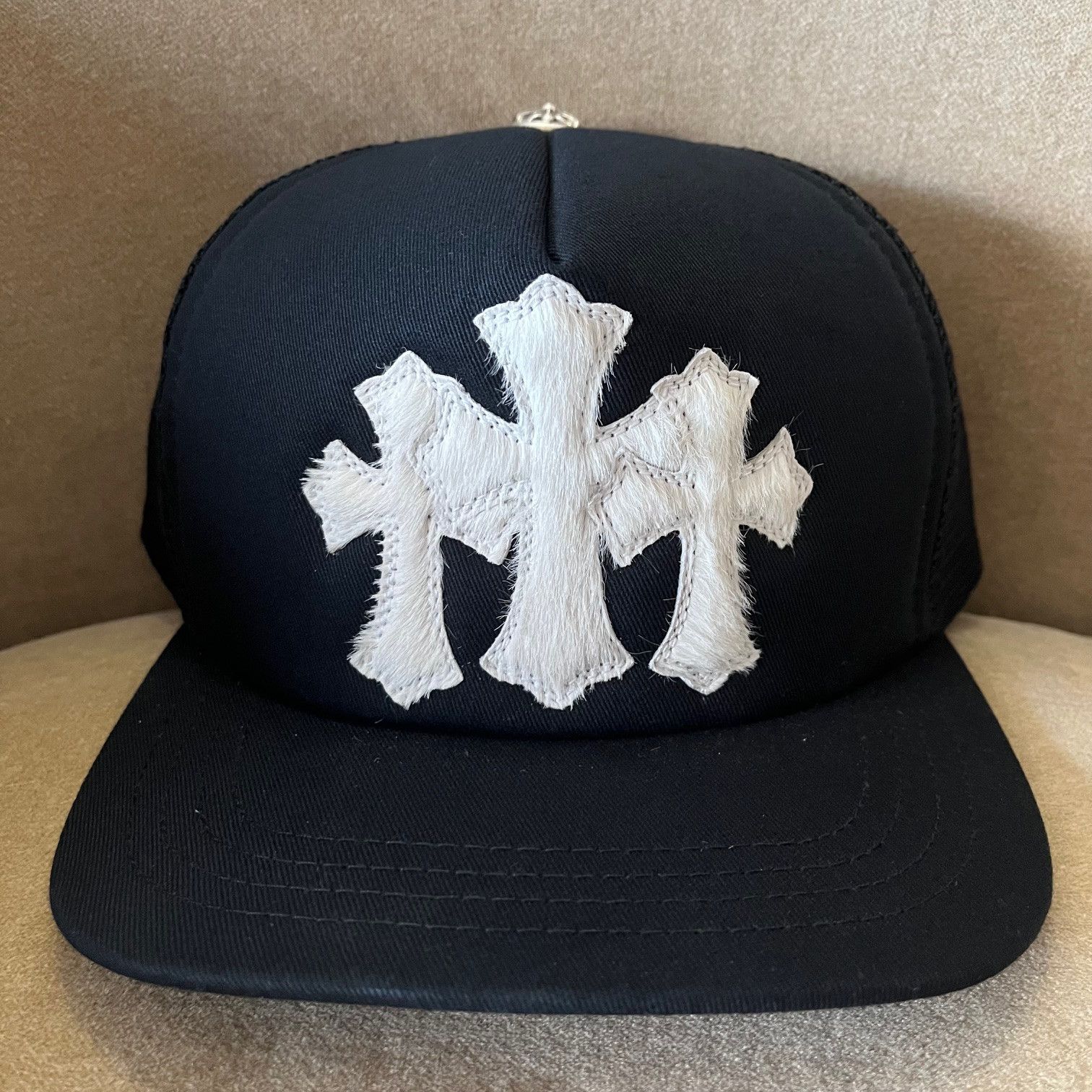 Chrome Hearts Triple Cross Cemetery Hat Calf Hair