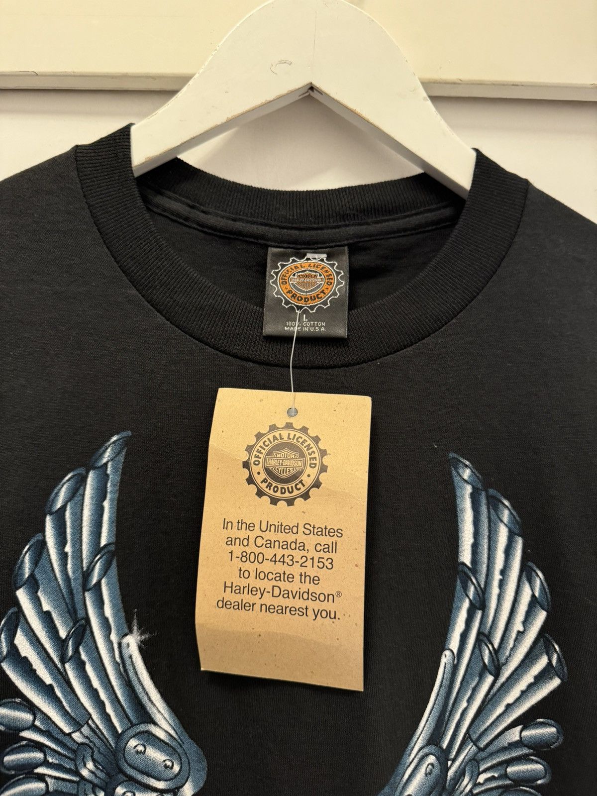 Harley Davidson × Vintage Crazy Vintage 90s Harley Davidson Chrome Eagle Tee Size US L / EU 52-54 / 3 - 3 Thumbnail