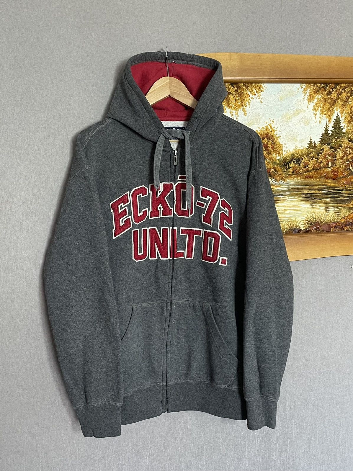 Ecko Unltd. Vintage Ecko Unlimited Zip Up Hoodie Big Spellout Logo Size US L / EU 52-54 / 3 - 1 Thumbnail
