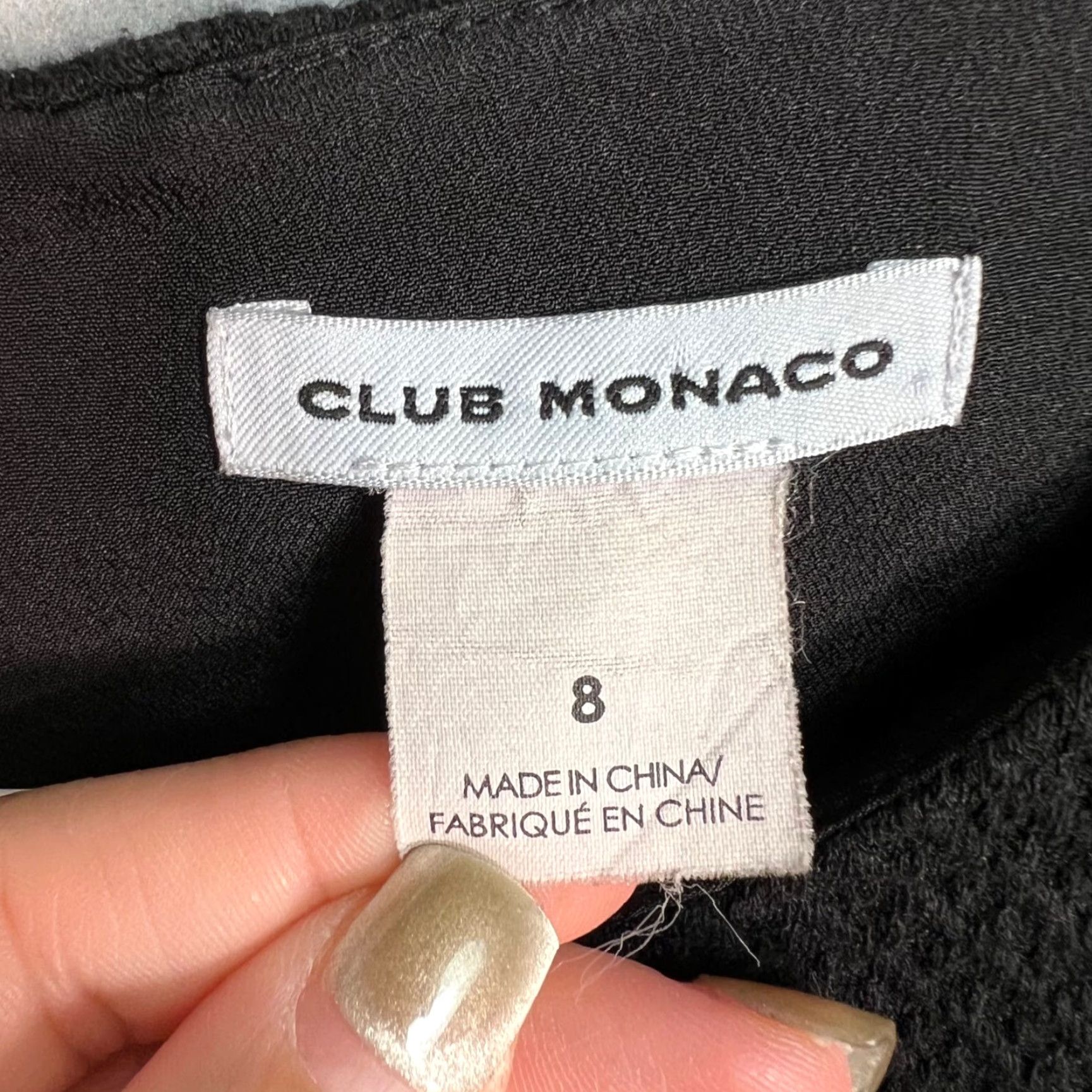 Club Monaco VINTAGE Club Monaco Black Textured A-Line Dress 3/4 Sleeve Size 8 Polyester Blend Women Shipped Next Business Day Size M / US 6-8 / IT 42-44 - 3 Thumbnail
