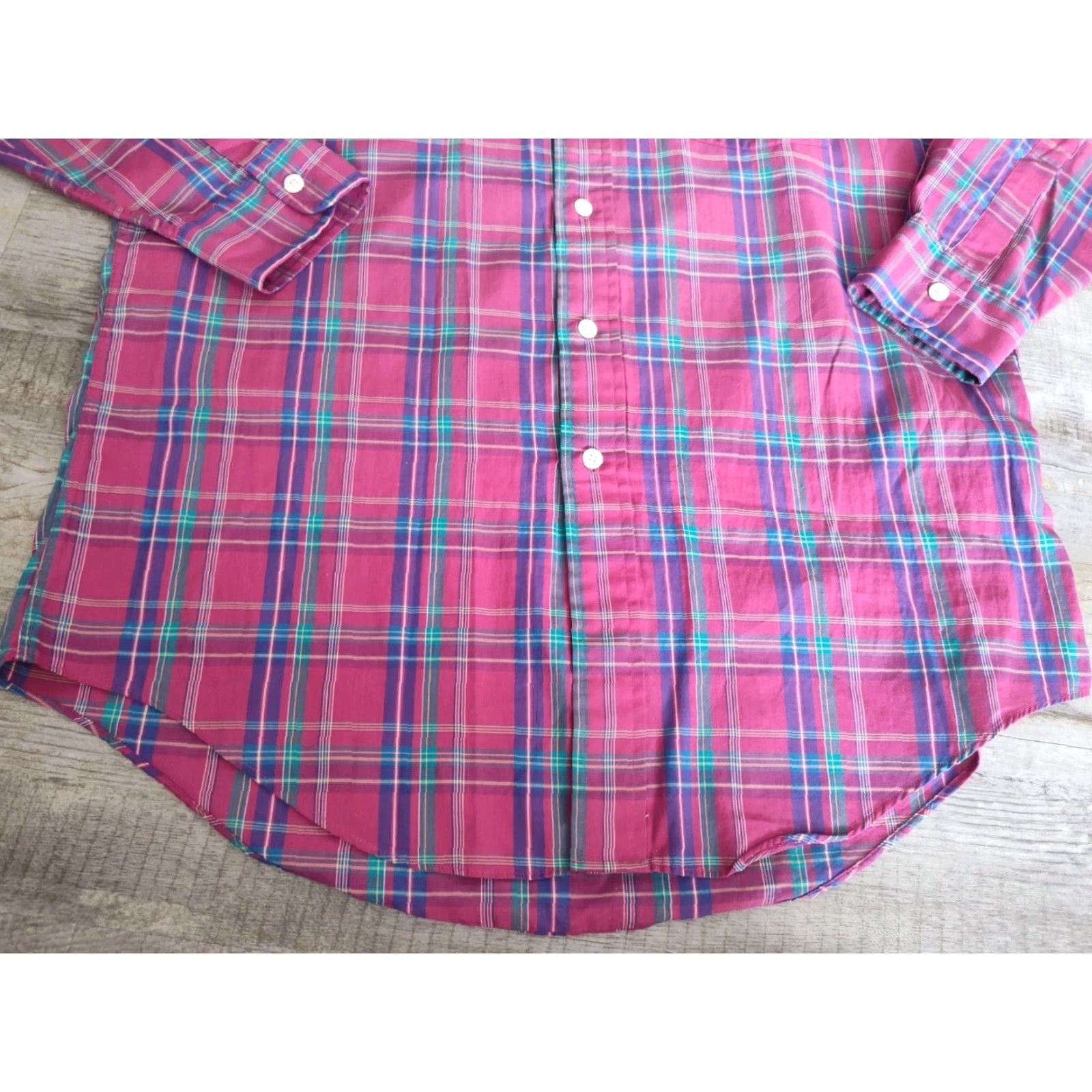 Chaps Vintage CHAPS Ralph Lauren plain Button Down Long Sleeve Shirt Men's Size M Size US M / EU 48-50 / 2 - 2 Thumbnail