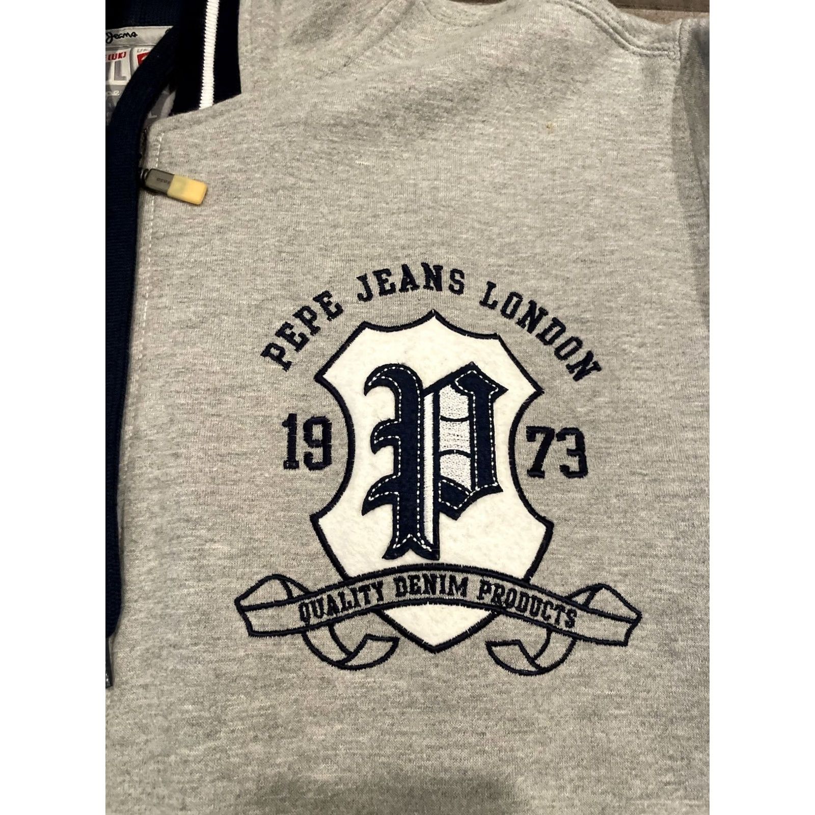 Pepe Jeans VINTAGE Pepe Jeans London Y2K Men's Hooded Full Zip Graphic Print Hoodie Size L Gray Size US L / EU 52-54 / 3 - 3 Thumbnail