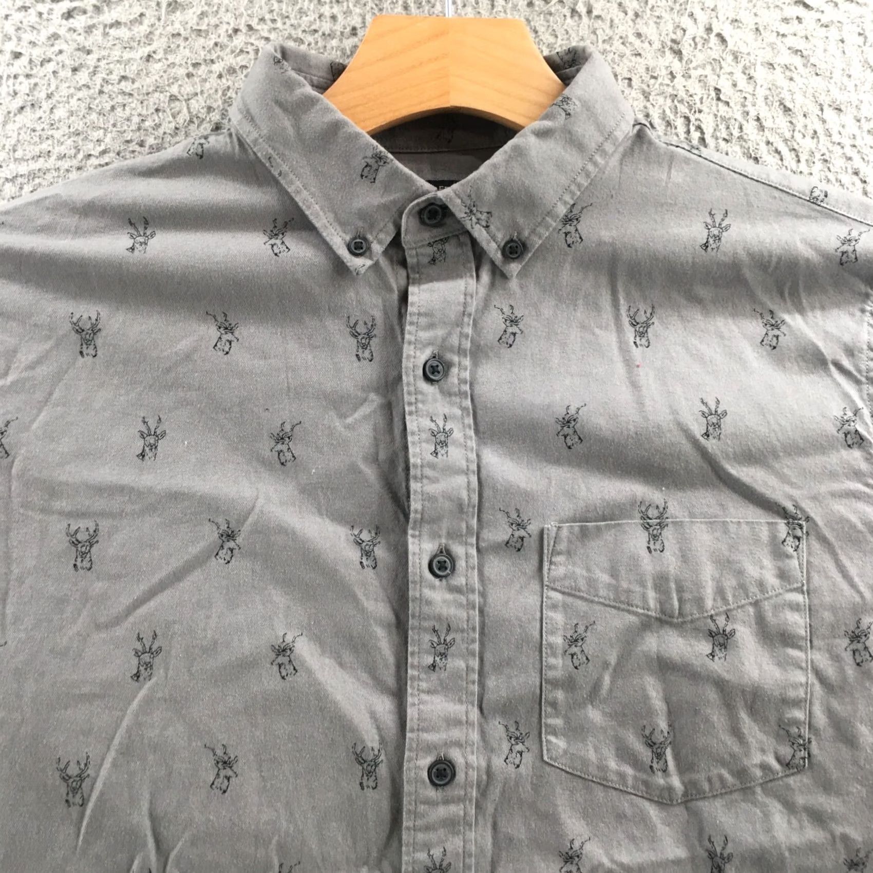 Banana Republic Banana Republic Button-Down Dress Shirt Mens M Gray Long Sleeve Collared Shirt Size 40R - 2 Thumbnail