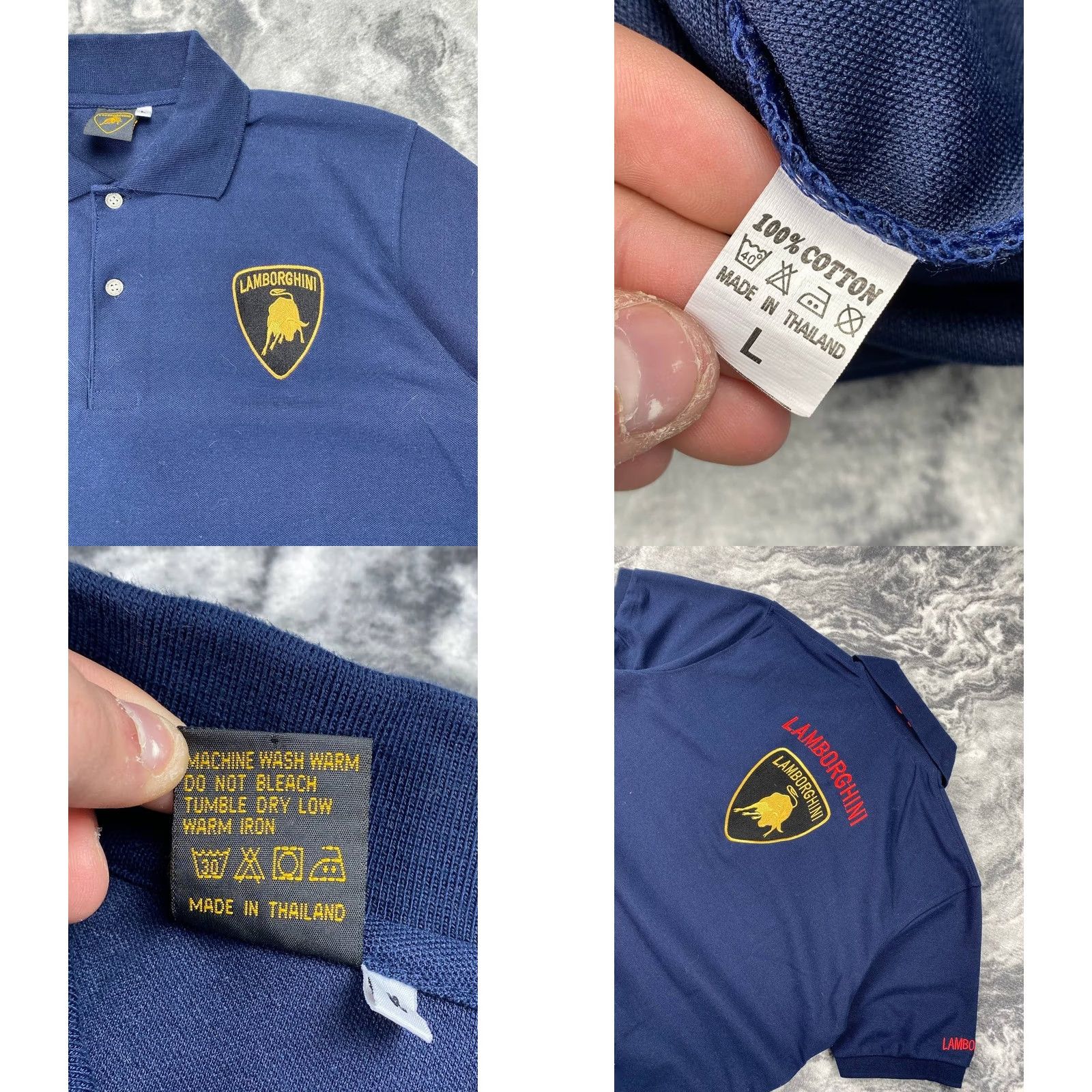 Lamborghini VINTAGE Lamborghini Polo Shirt Big Logo Men Size L Blue Size US L / EU 52-54 / 3 - 8 Thumbnail