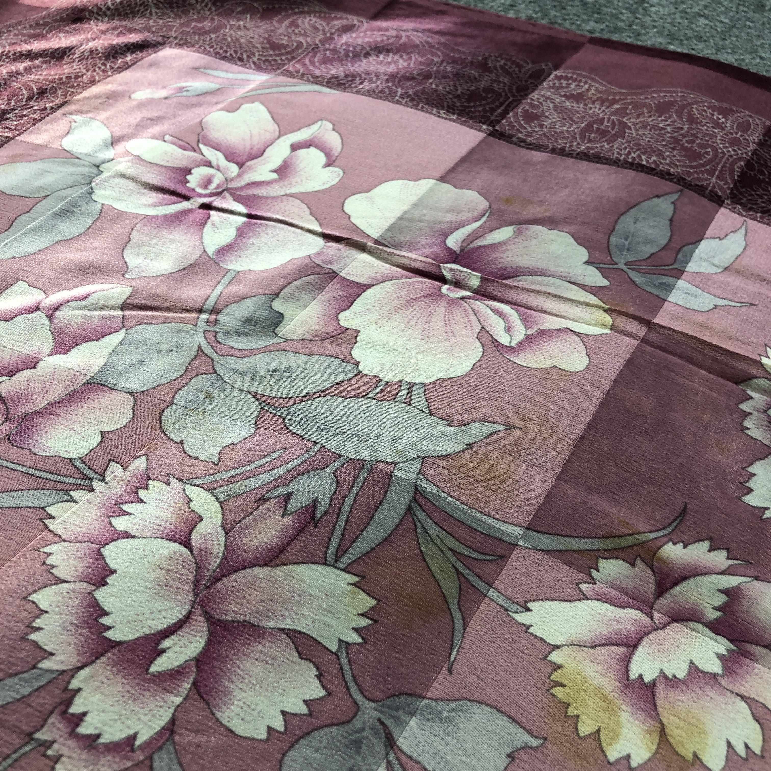 Mila Schon Mila Schon Floral Hand Rolled Silk Scarf M1054 Size ONE SIZE - 14 Thumbnail