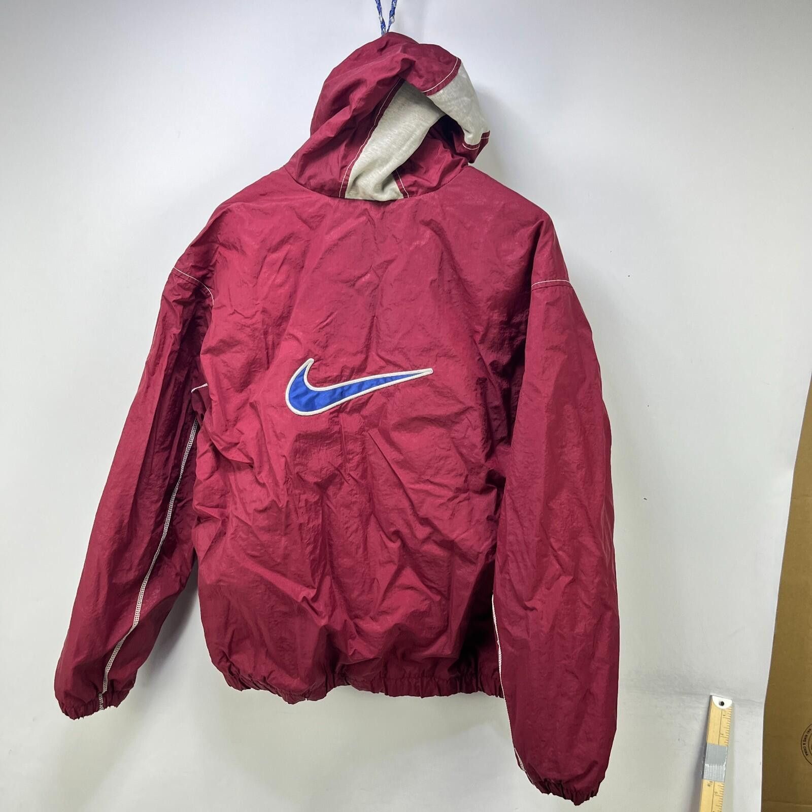Nike Vintage 90s Nike Big Swoosh Hooded Jacket Large Size ONE SIZE - 1 Thumbnail
