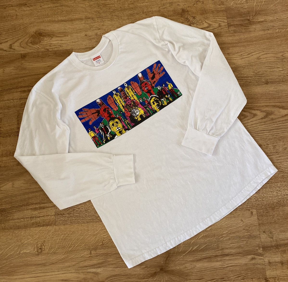Supreme Supreme L/S Tee White x Streetwear Size US M / EU 48-50 / 2 - 2 Thumbnail
